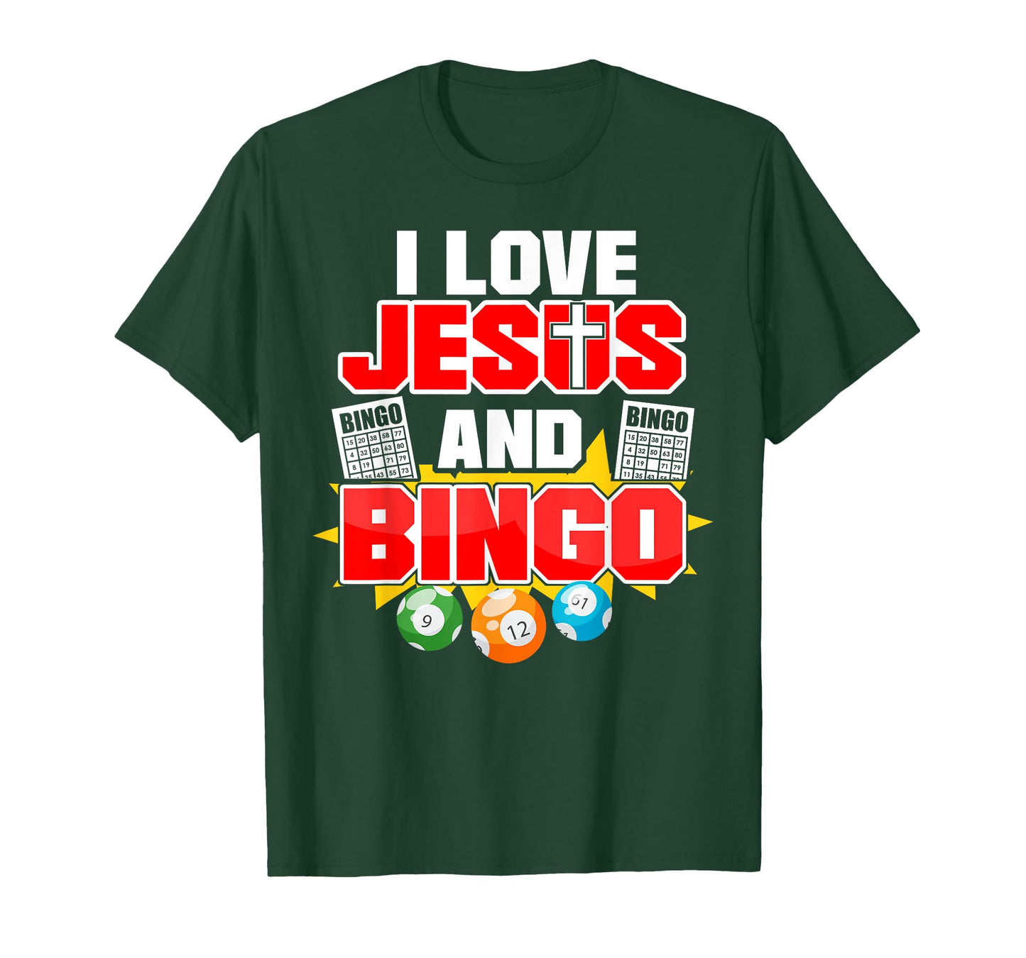 Bingo Player Jesus Faith Christian I Love Jesus And Bingo T-Shirt
