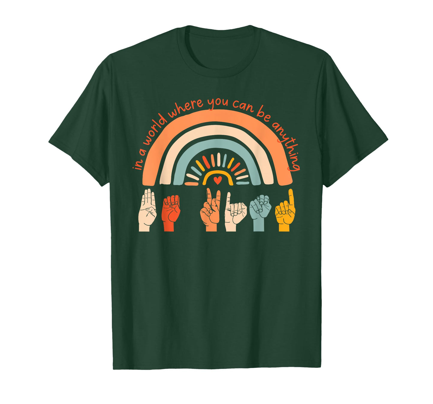 World Kindness Day Be Kind Hand Sign Rainbow Choose Kindness T-Shirt