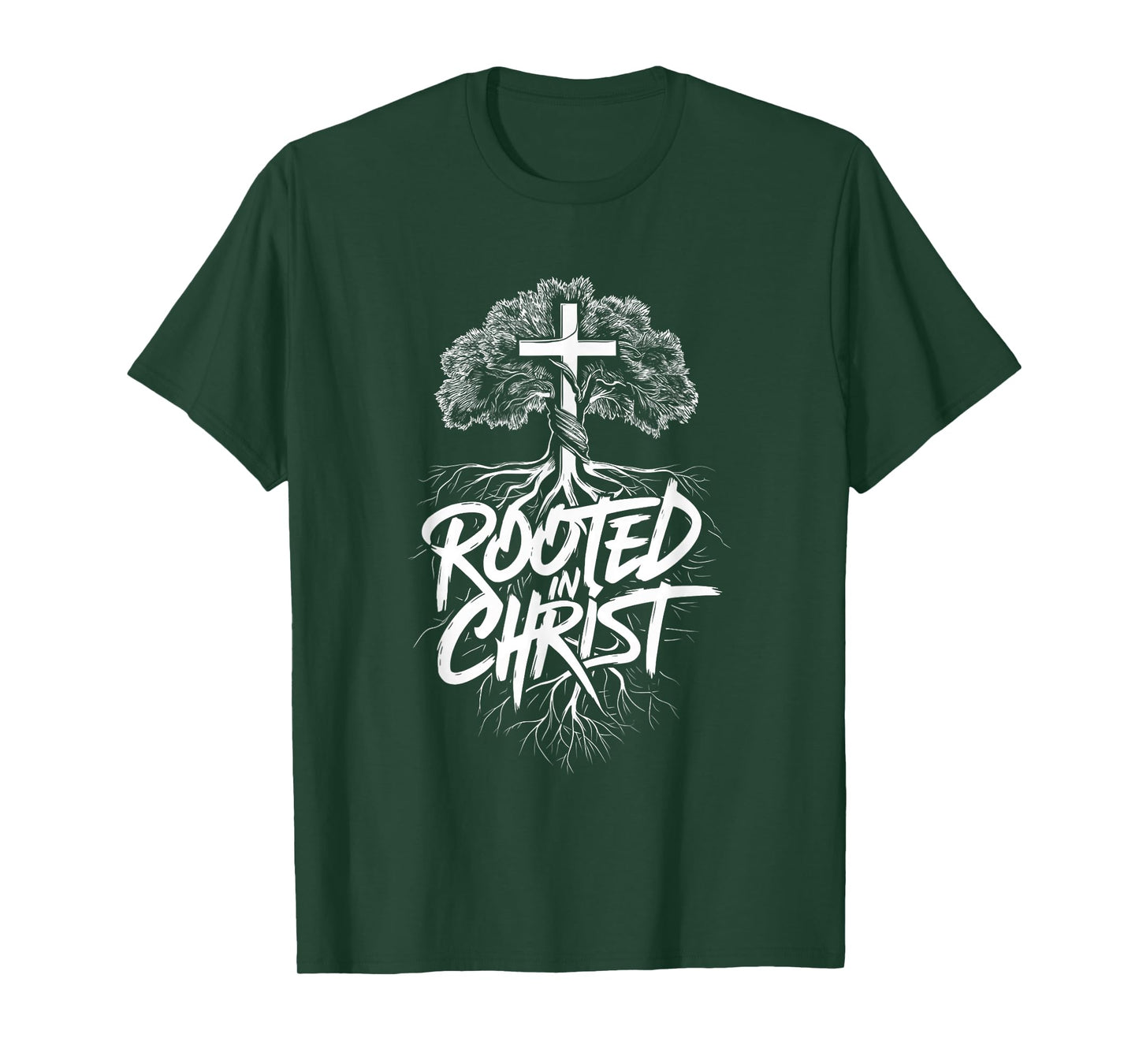 Jesus and God Believers Brand Rooted in Christ Faith Christian Religious T-Shirt, Small, Black