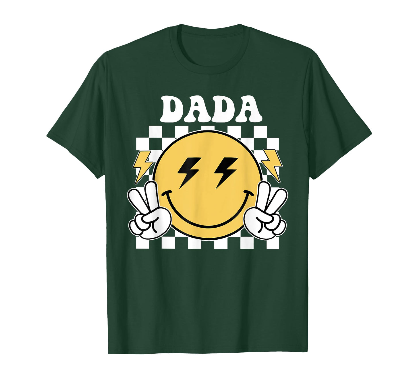 Dada One Happy Dude Birthday Theme Family Matching T-Shirt, Small, Black