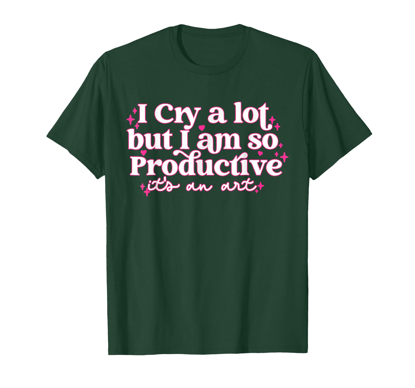 Retro I Cry A Lot But I Am So Productive Funny Trending Meme T-Shirt
