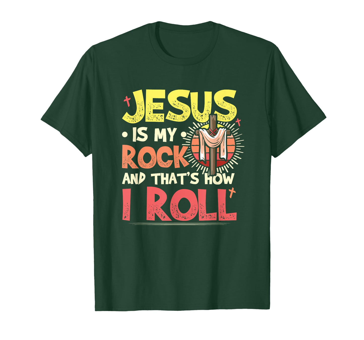 Jesus Is My Rock Bible Faith in God Religion Jesus T-Shirt