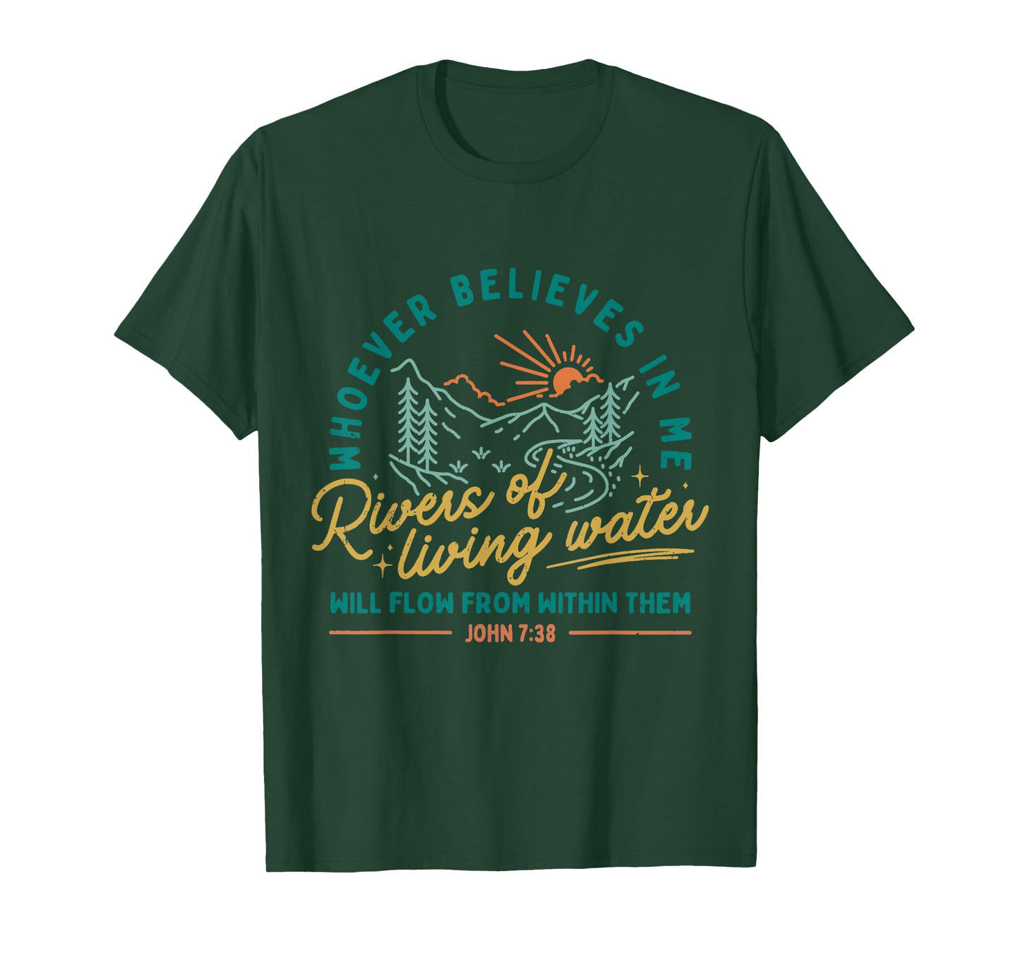 Rivers of Living Water John 7:38 Retro T-Shirt