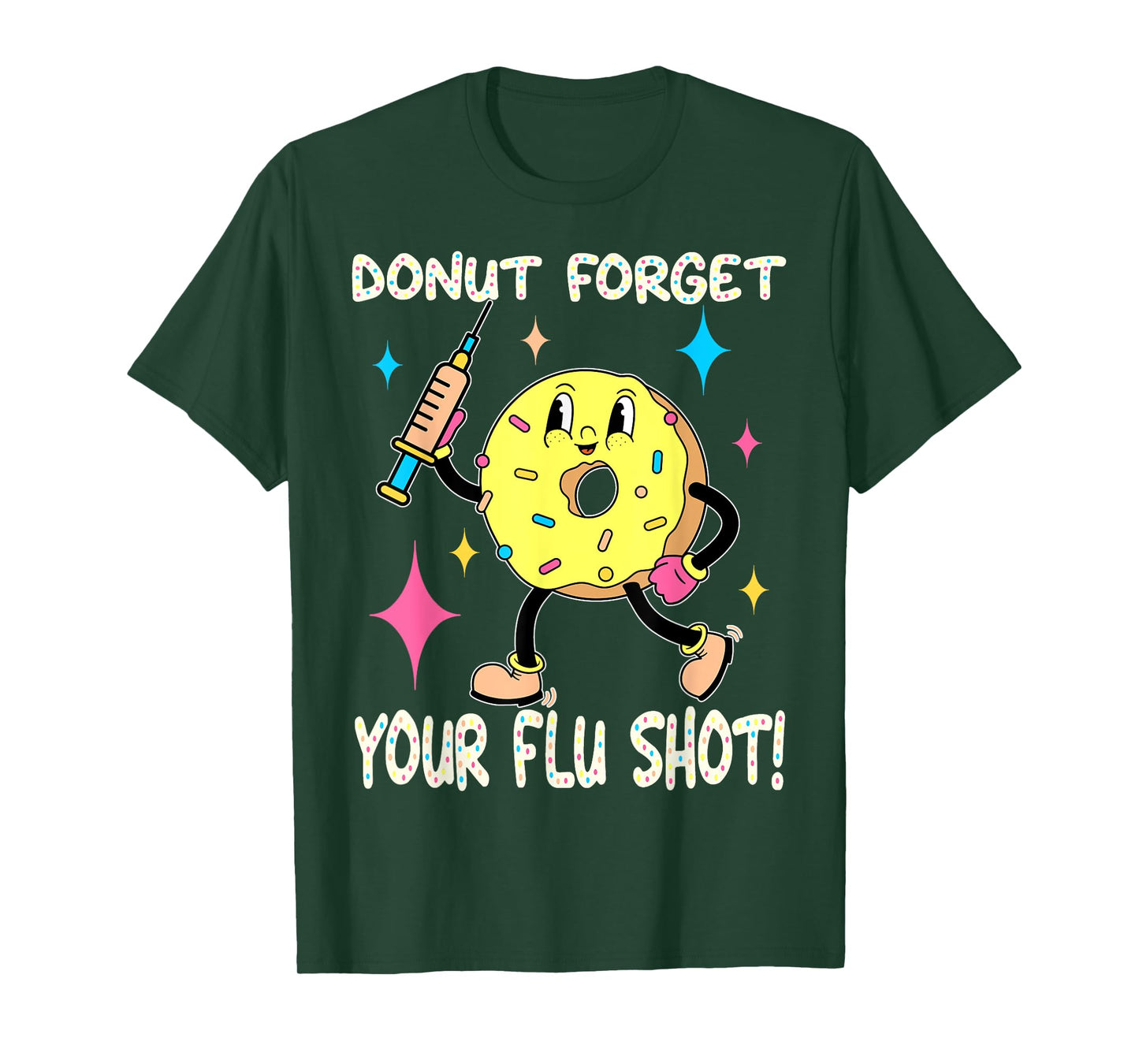 flu shot nurse medical funny nursing flu cold season donut T-Shirt