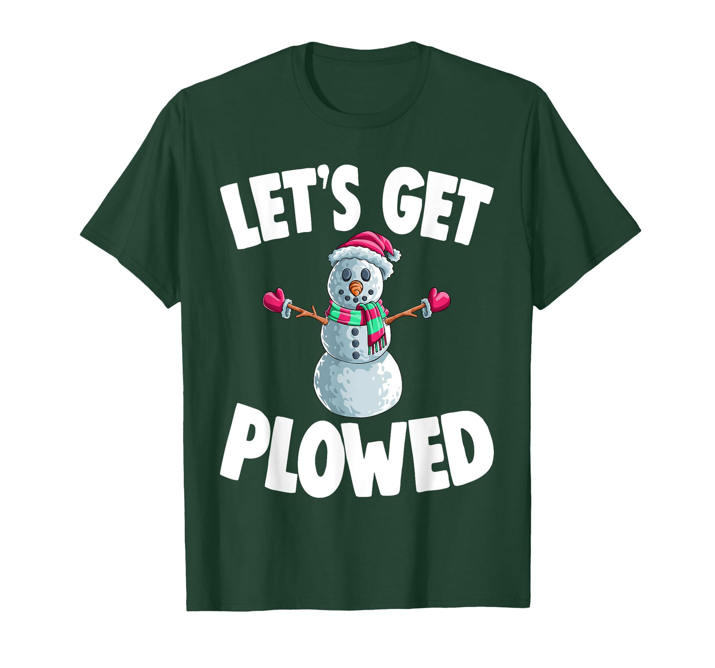Christmas Snowman Let's Get Plowed Xmas T-Shirt