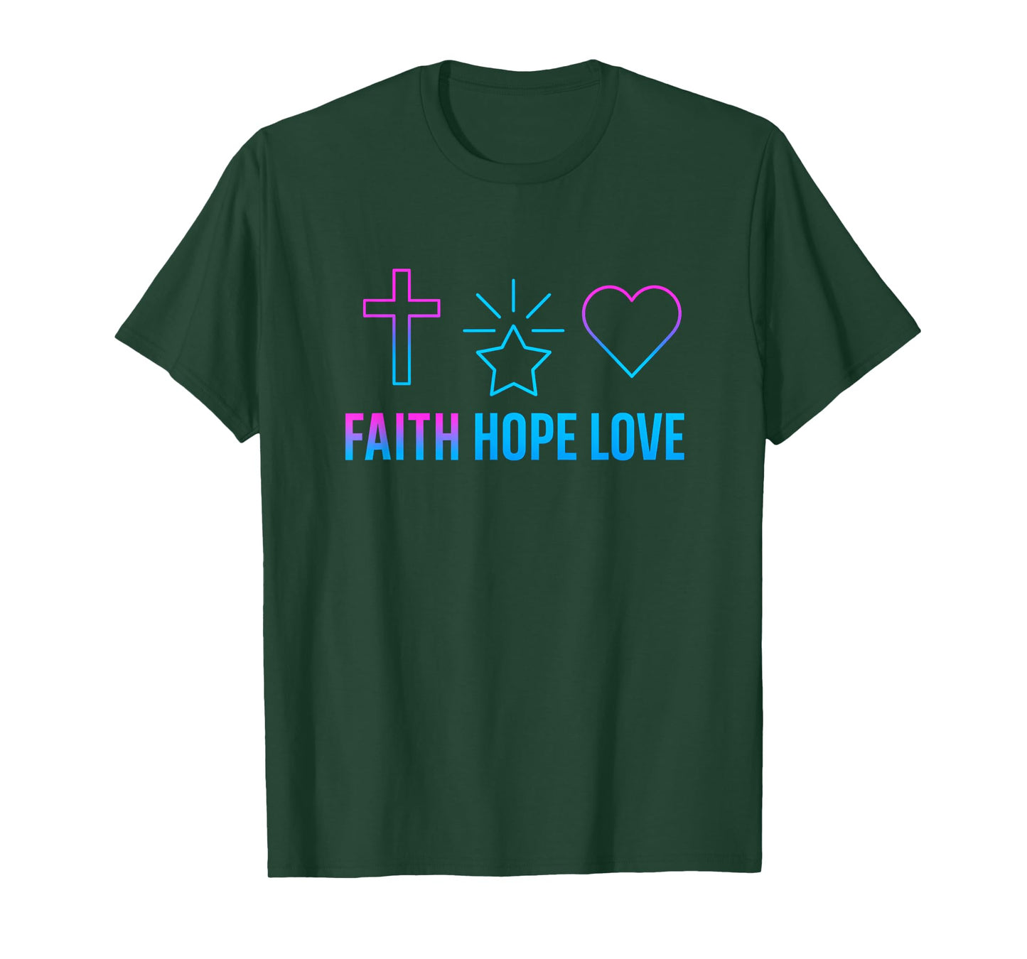 Faith Hope Love Christian Symbols Retro Style T-Shirt