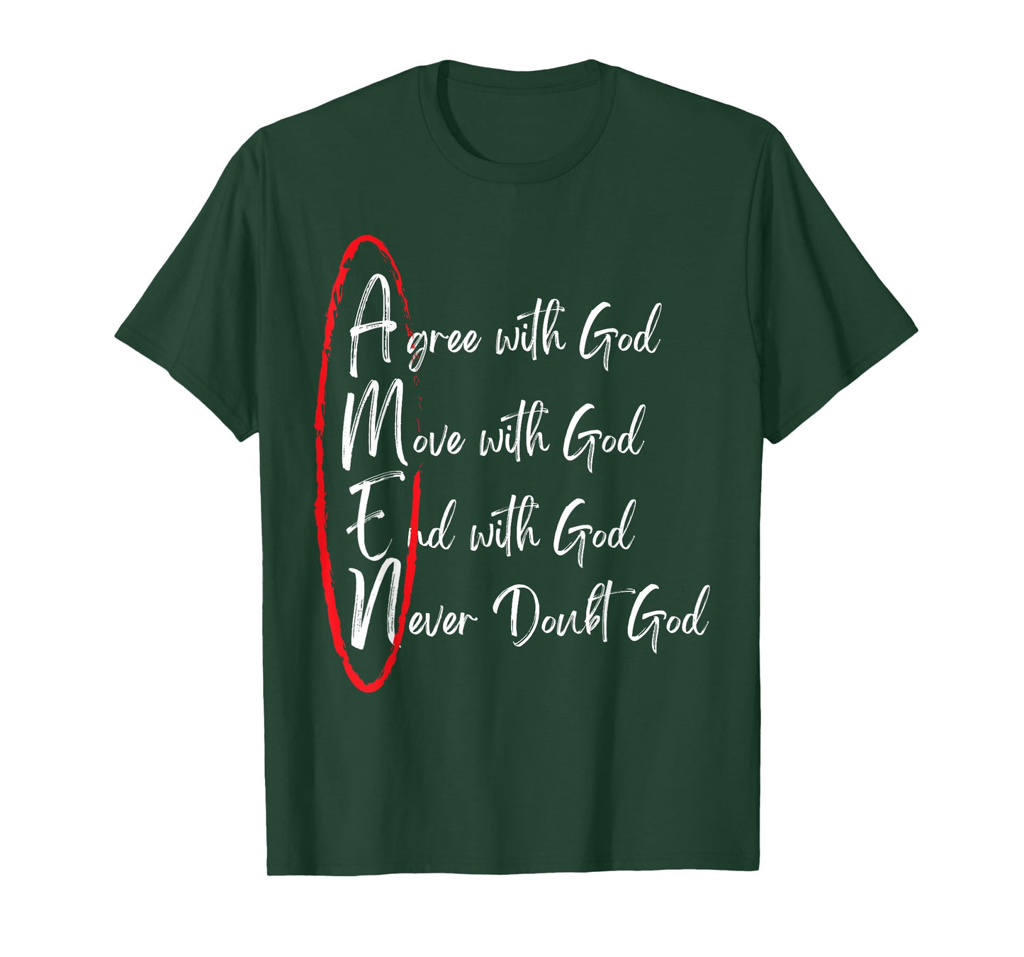 Amen Agree With God Move With God End With God T-Shirt