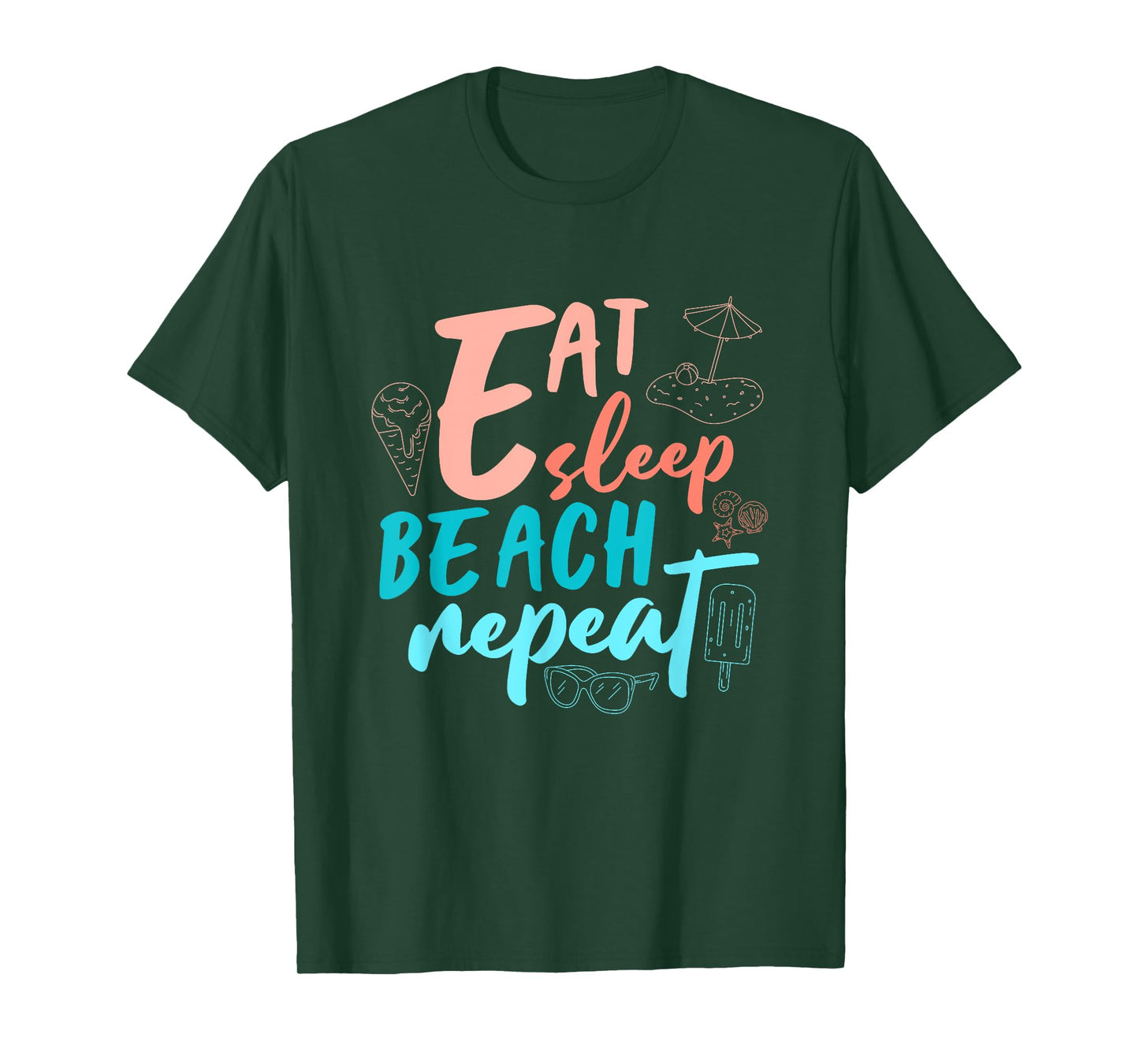 Eat Sleep Beach Repeat Shirt Cute Beach Vacation Family Trip T-Shirt