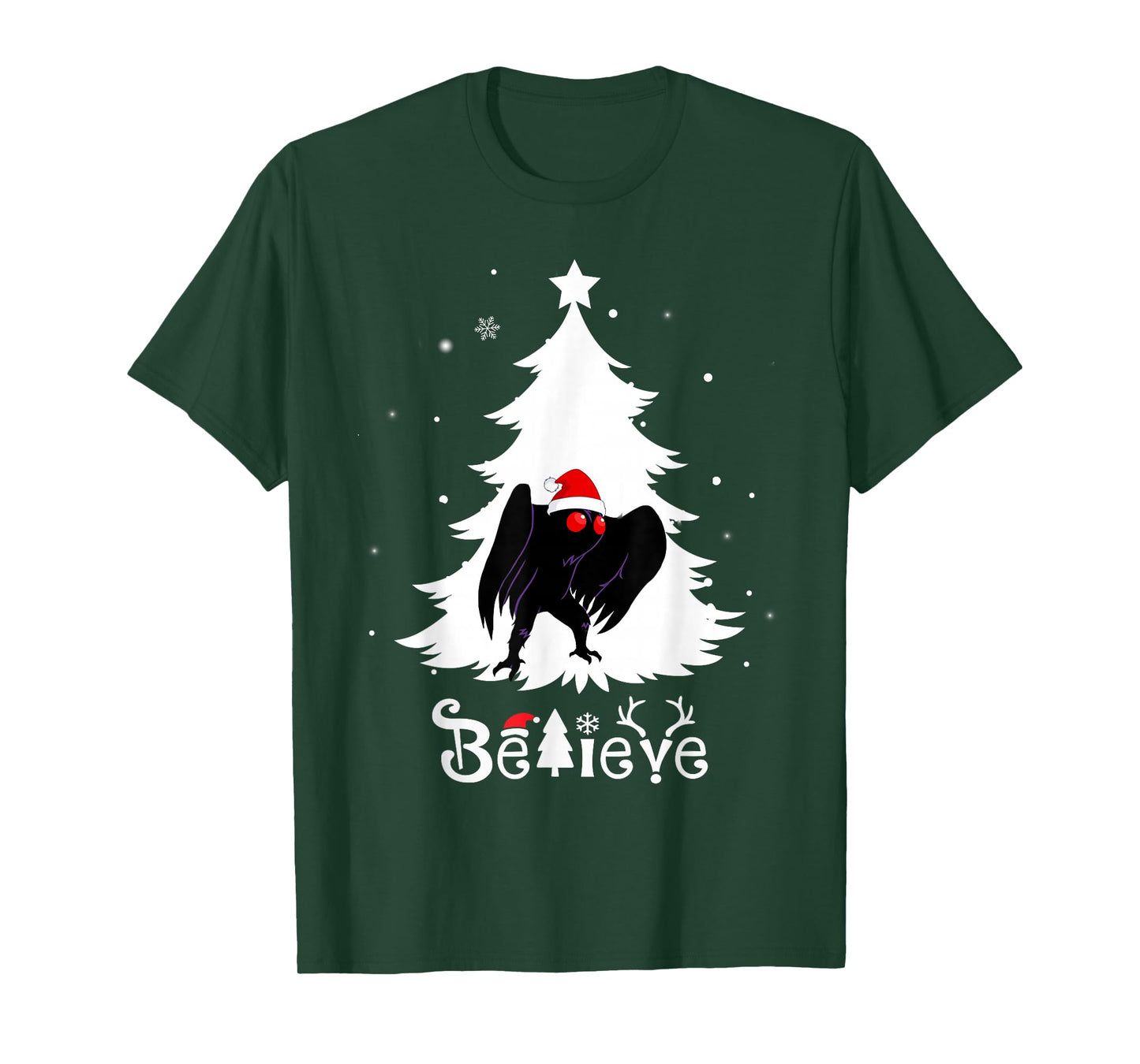 Funny Mothman Believe Christmas Cryptid Point Pleasant T-Shirt