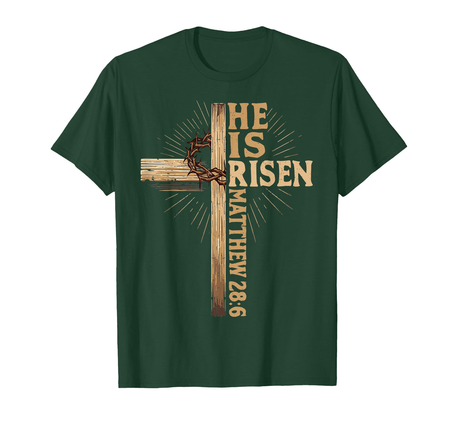 He Is Risen Christian Easter Jesus Religious Vintage Cross T-Shirt