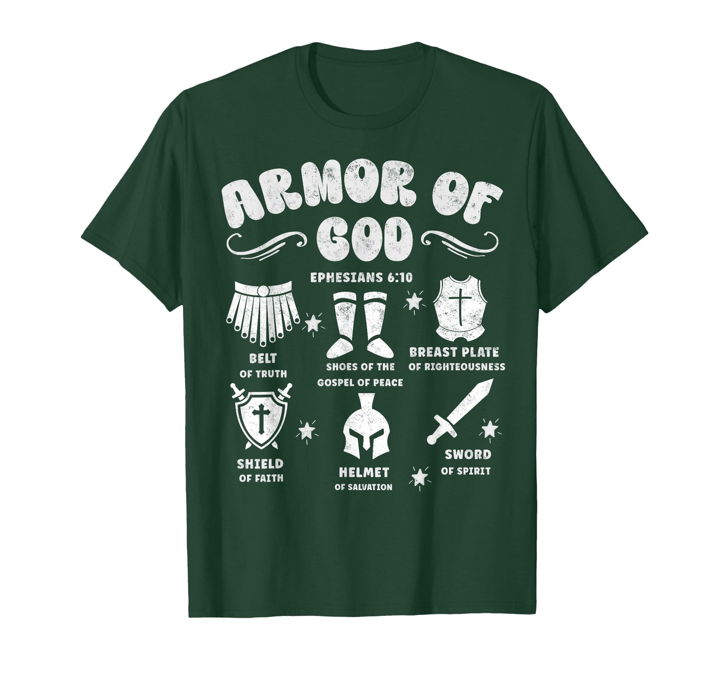 Ephesians 6:10 Armor of God Jesus Christian Bible Verses T-Shirt