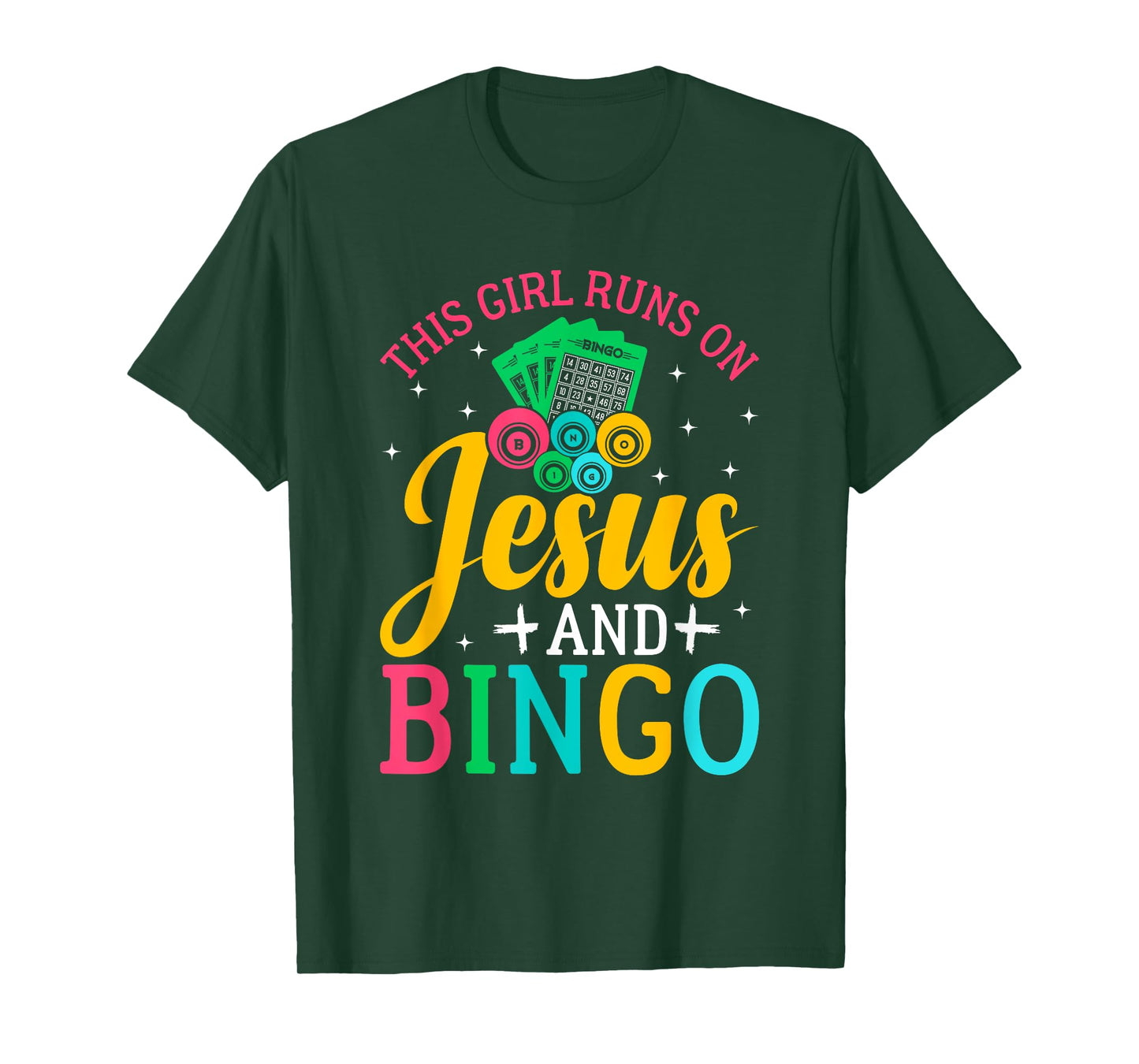 This girl runs on Jesus and bingo funny christian faith T-Shirt