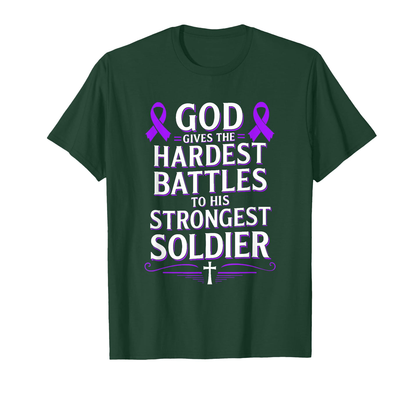 God Gives Hardest Battle Gynecologic Cancer Awareness T-Shirt