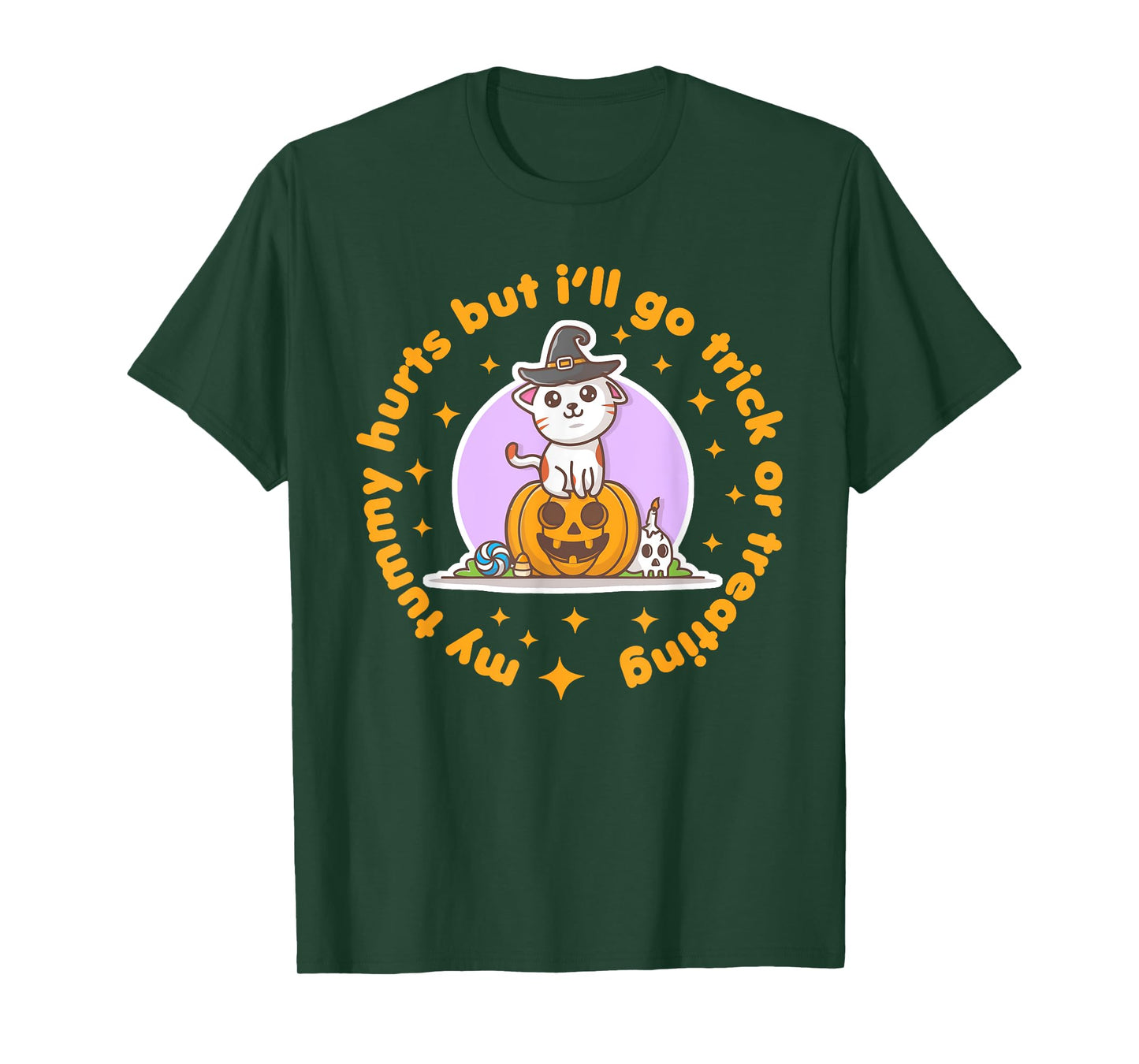 My Tummy Hurts Funny Halloween Cute Kawaii Trick or Treat T-Shirt