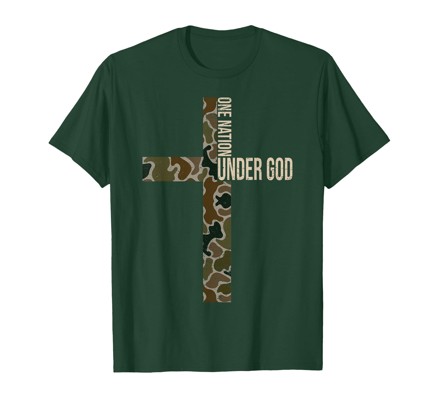 Jesus Camo One Nation Under God Christian Cross God Faith T-Shirt