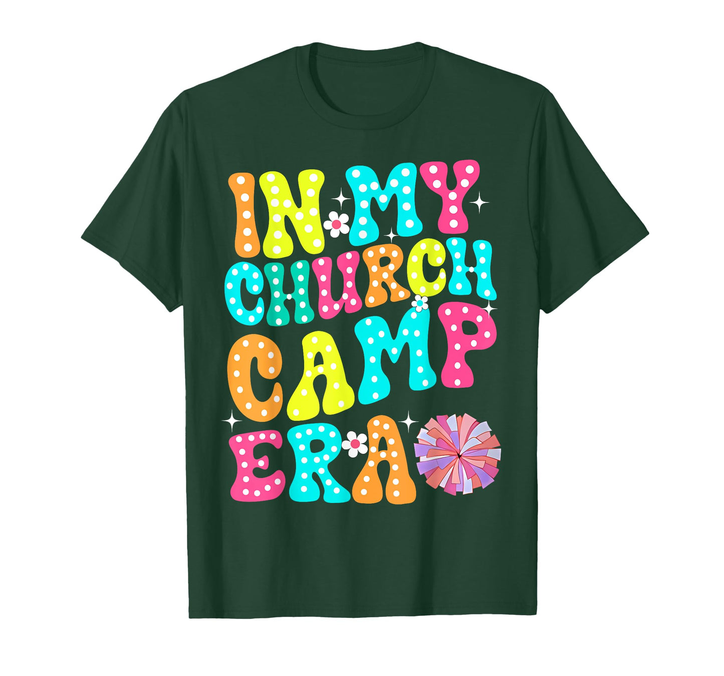 In My Church Camp Era Funny Groovy Summer Camping T-Shirt
