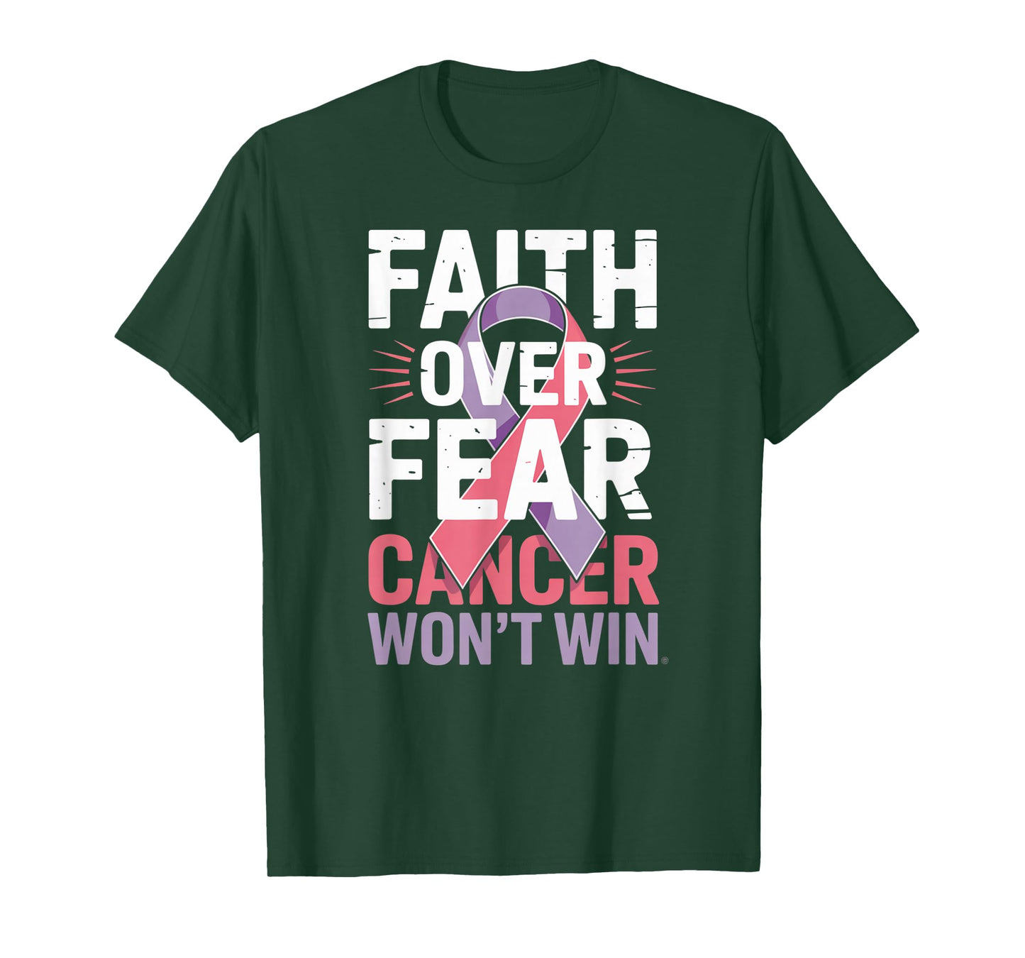 Faith Over Fear Cancer Won't Win Pink Ribbon T-Shirt