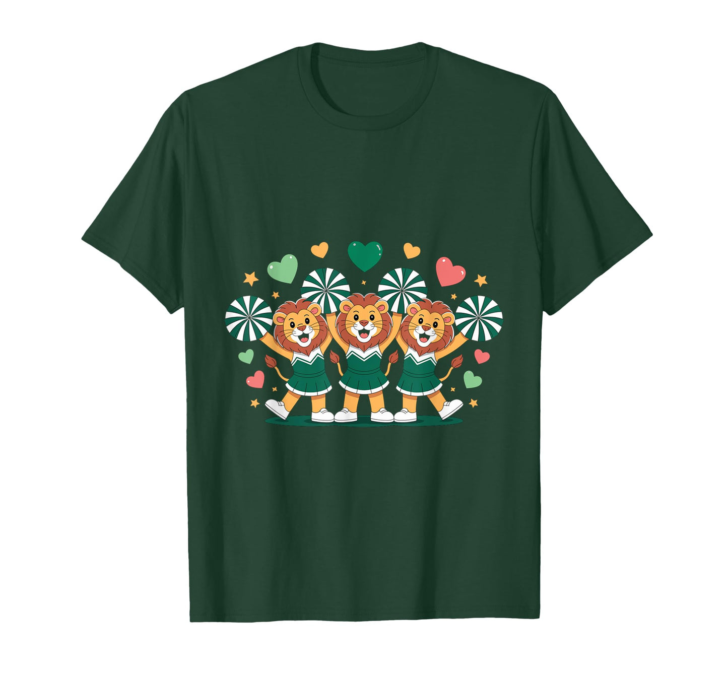Isibindi Cheer Team – Cute Lion Girls in Green Uniform T-Shirt