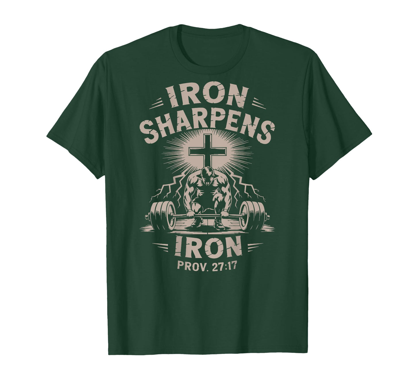 Iron Sharpens Iron Youth Christian Workout Gym Weightlifting T-Shirt