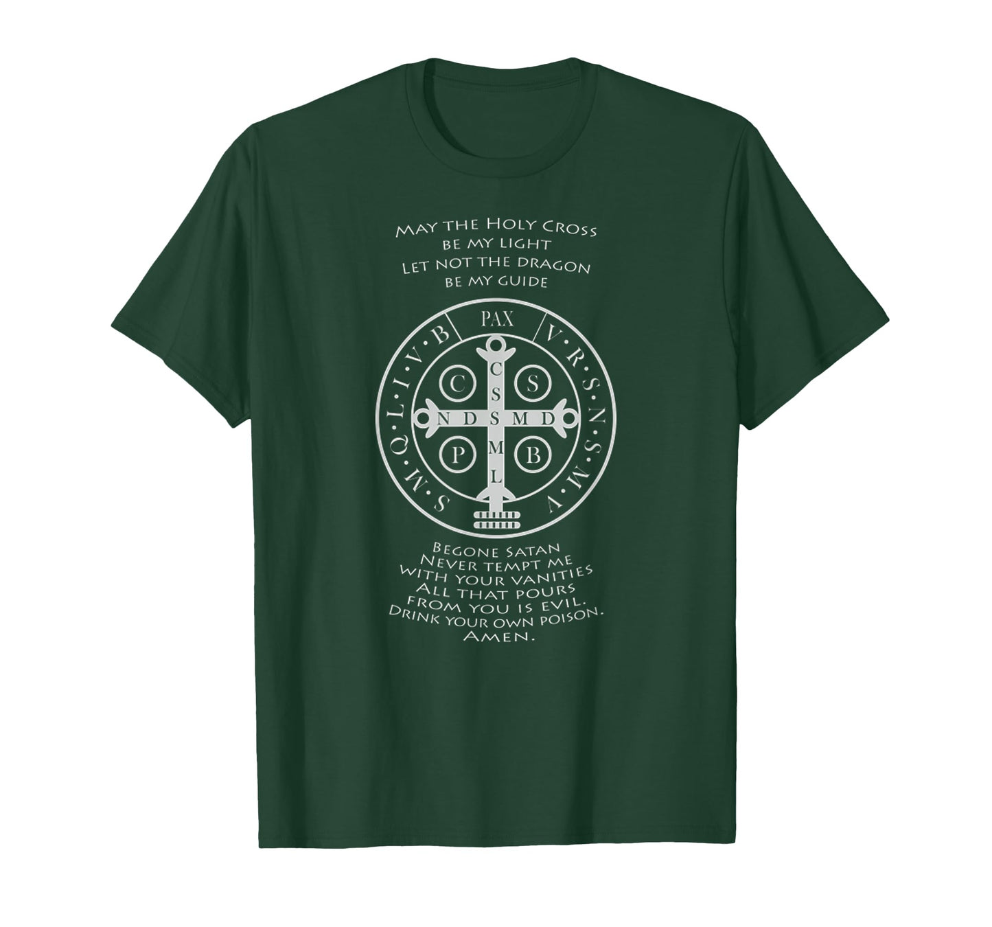 Saint Benedict Medal With Latin Prayer Religious Christian T-Shirt