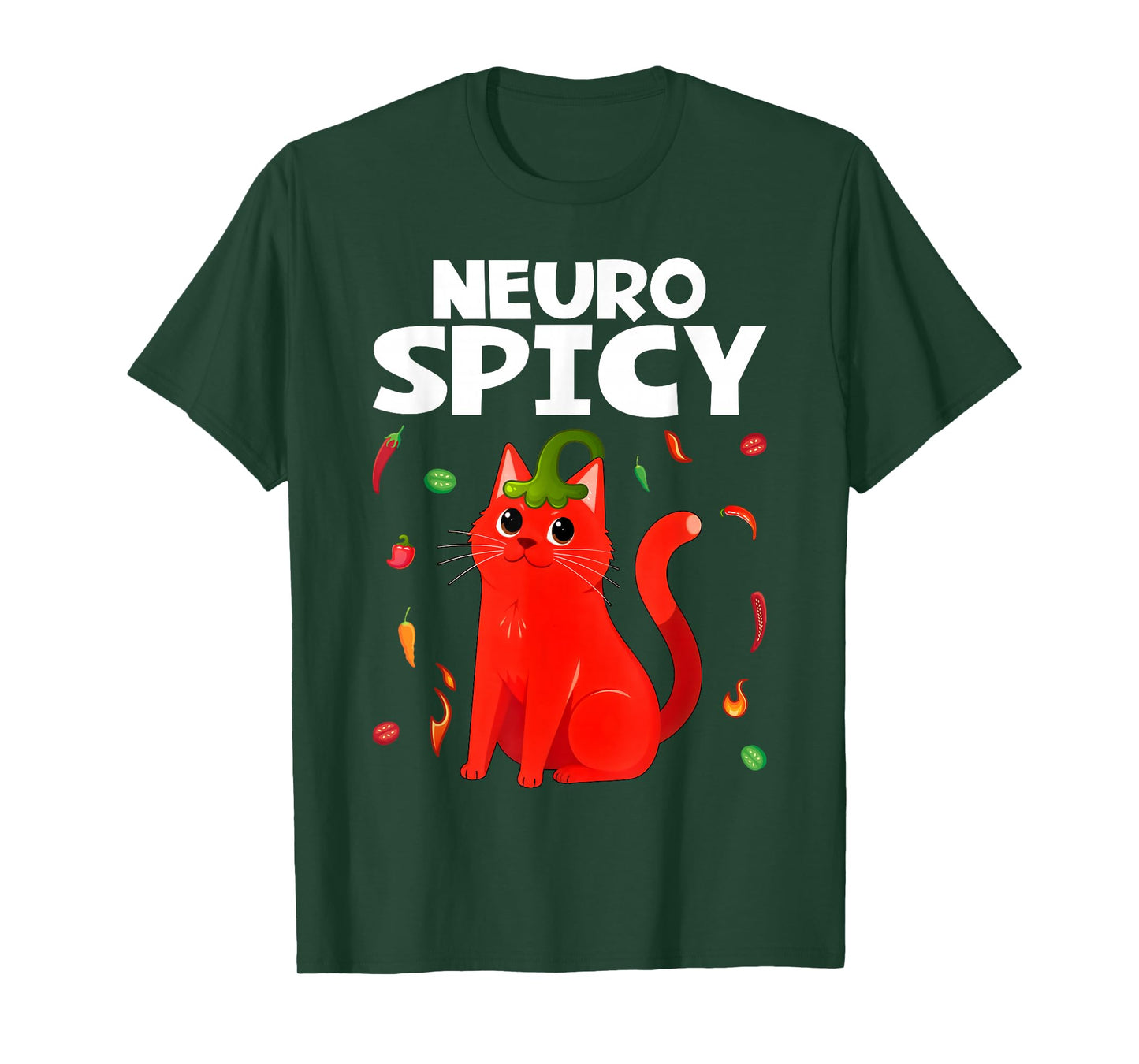 Neurospicy Funny Neurodivergent ADHD ASD Autism Cat Lover T-Shirt