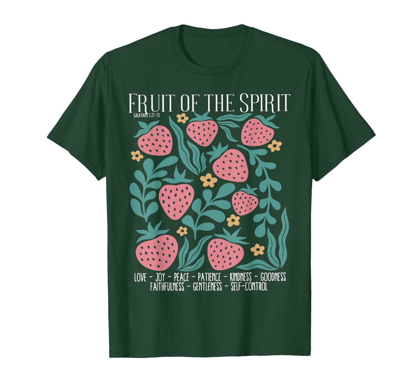 Retro Fruit Of The Spirit Strawberry Bible Verse Christian T-Shirt