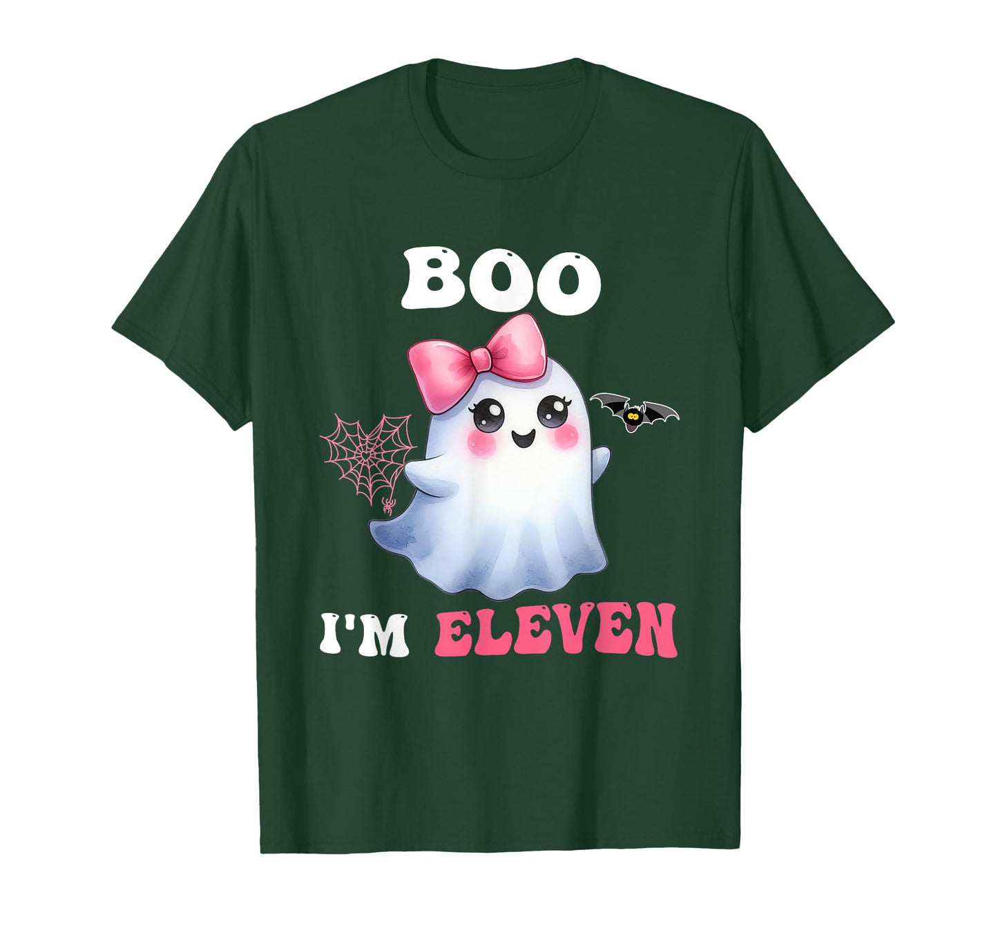 Boo I'm Eleven Cute Ghost 11th Birthday Funny Halloween Girl T-Shirt