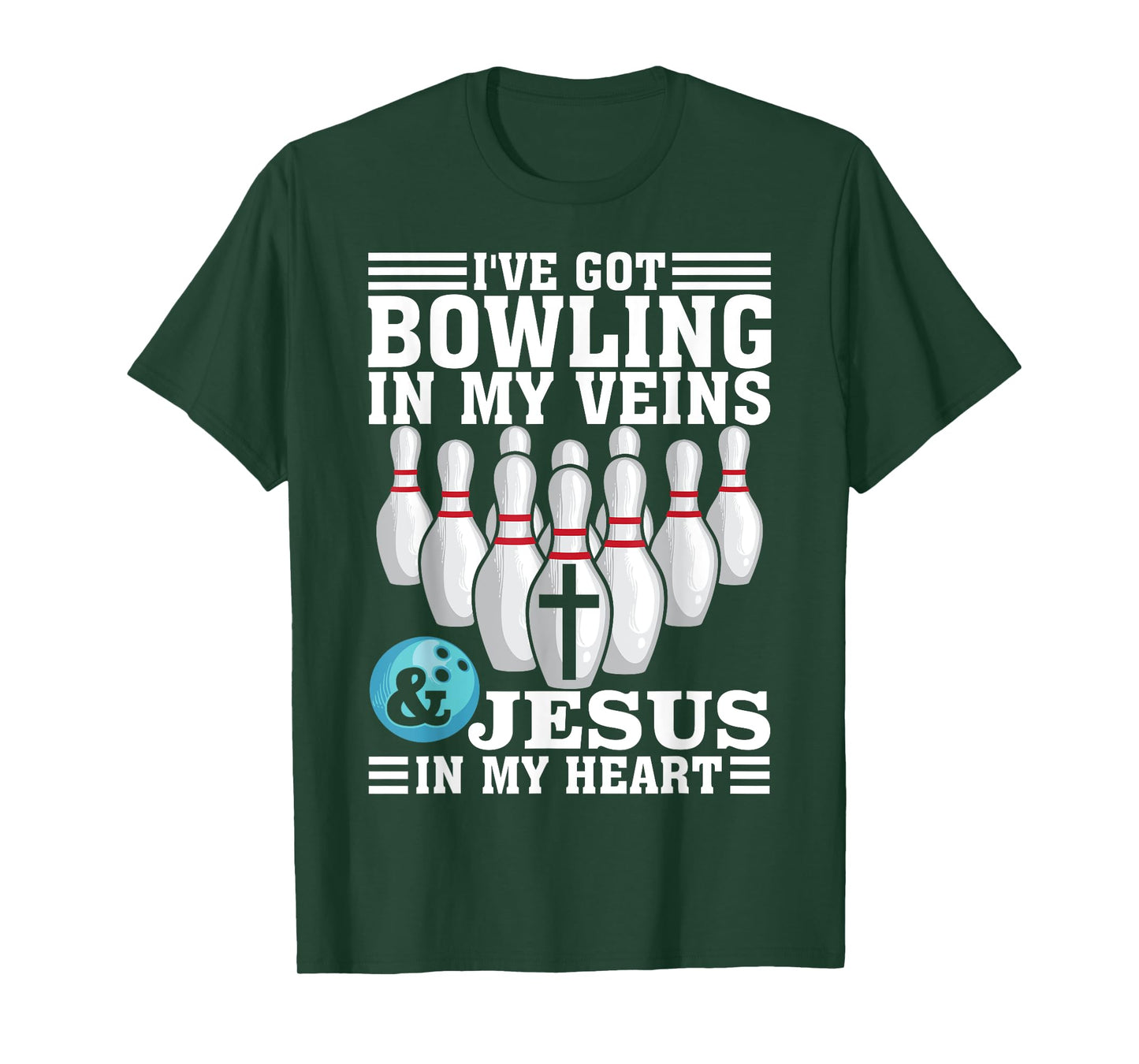 Funny Bowling Gift For Men Women Cute Bowler And Jesus Love T-Shirt