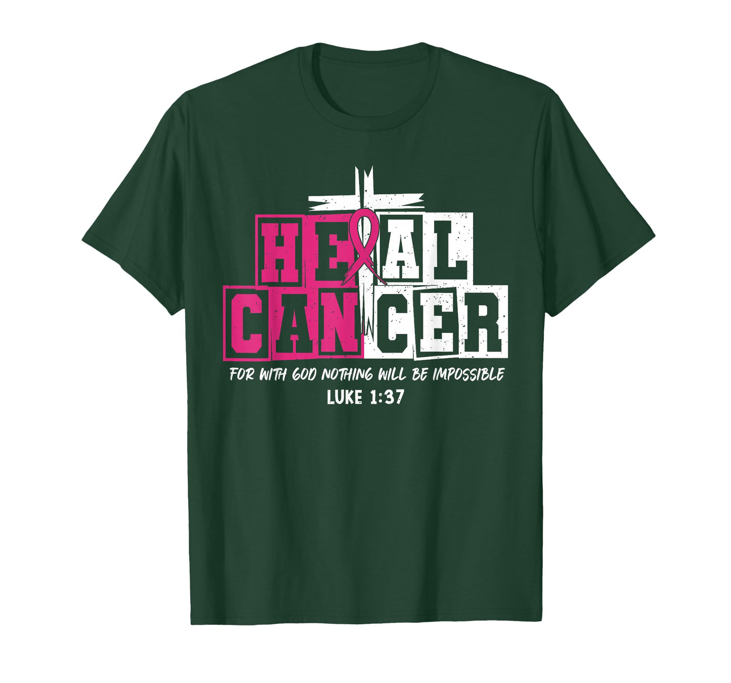 Heal Cancer Breast Cancer Awareness Christian Religious God T-Shirt