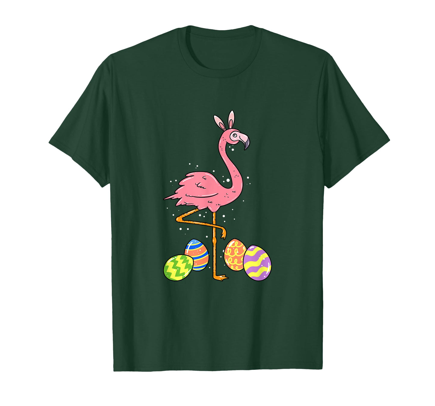 Easter Flamingo Easter Bunny Egg Basket Funny Easter T-Shirt
