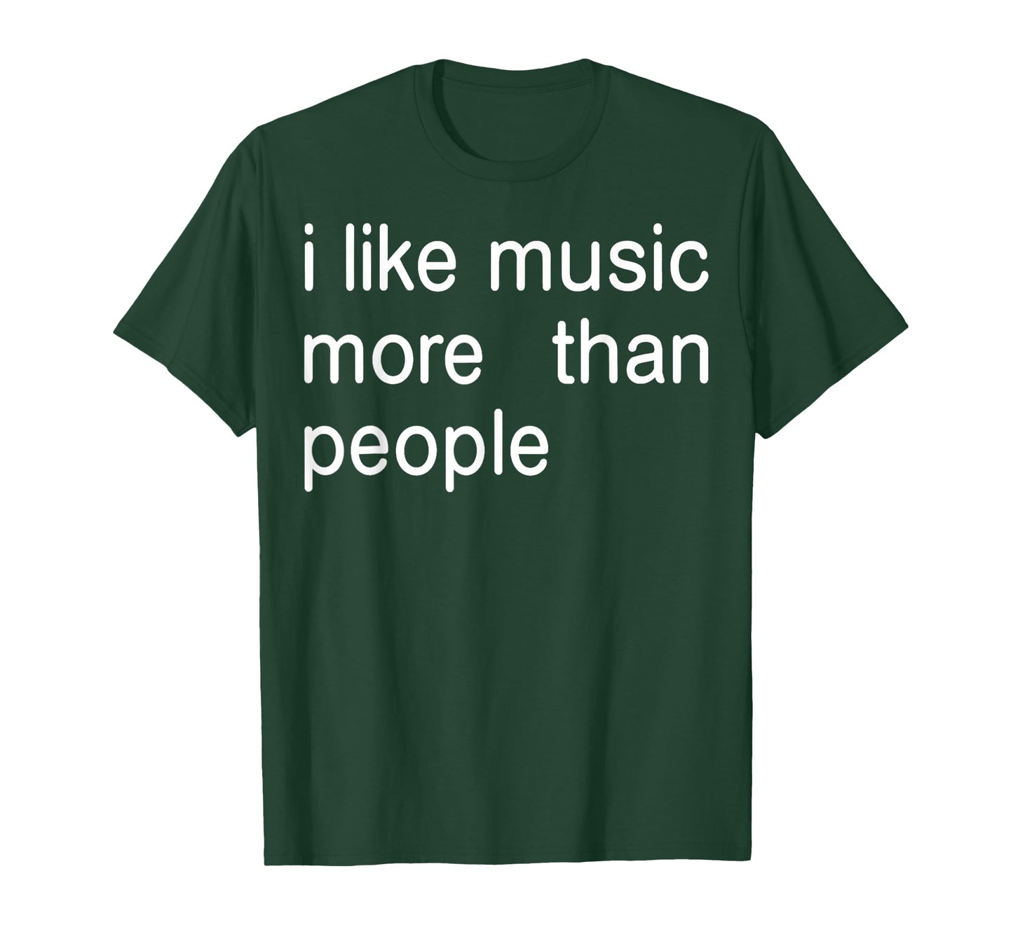 I Like Music More Than People Art Simple Music Mood Design T-Shirt