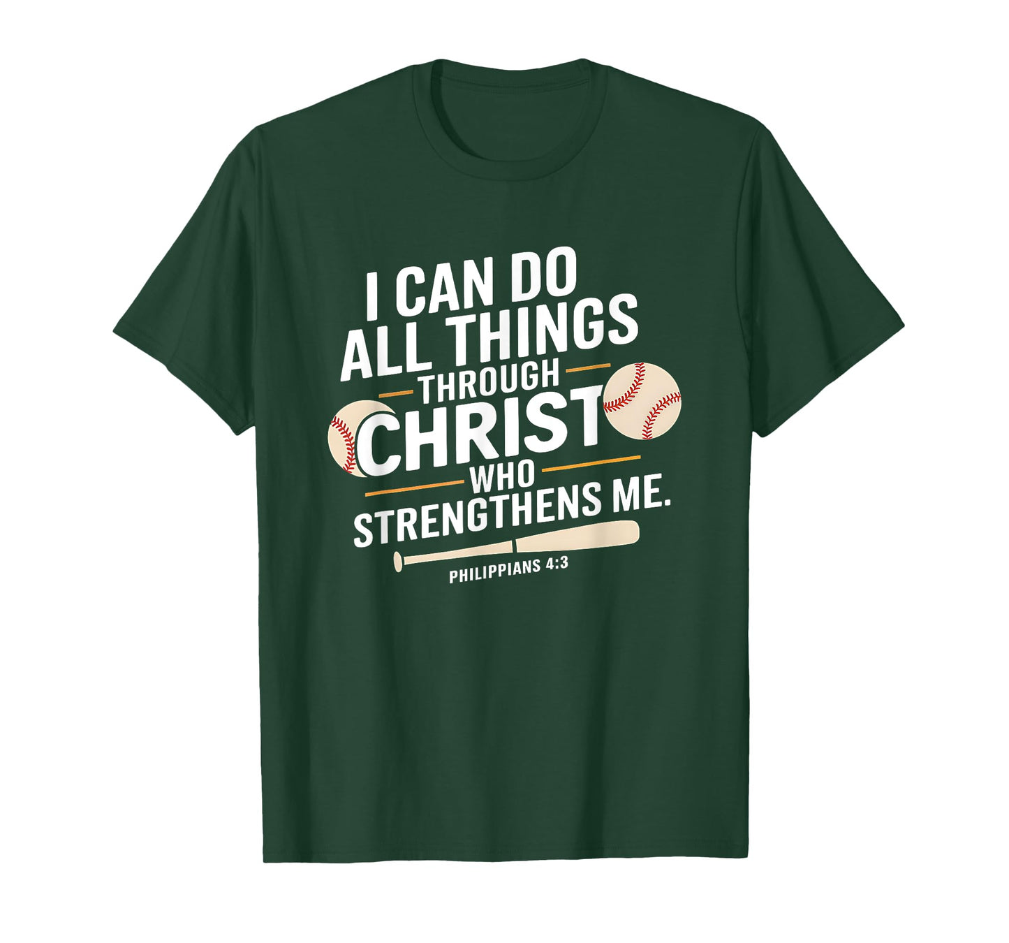 Christian Baseball Bible Verse Sports Faith Design T-Shirt