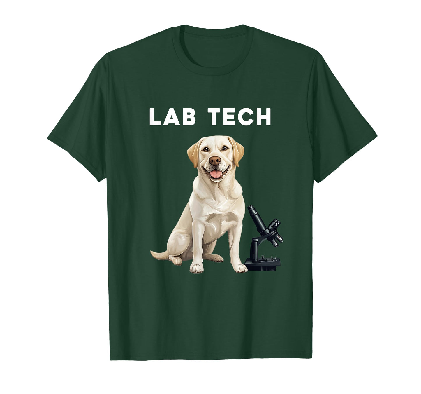 Funny Lab Tech Design featuring a Labrador Dog for Scientist T-Shirt