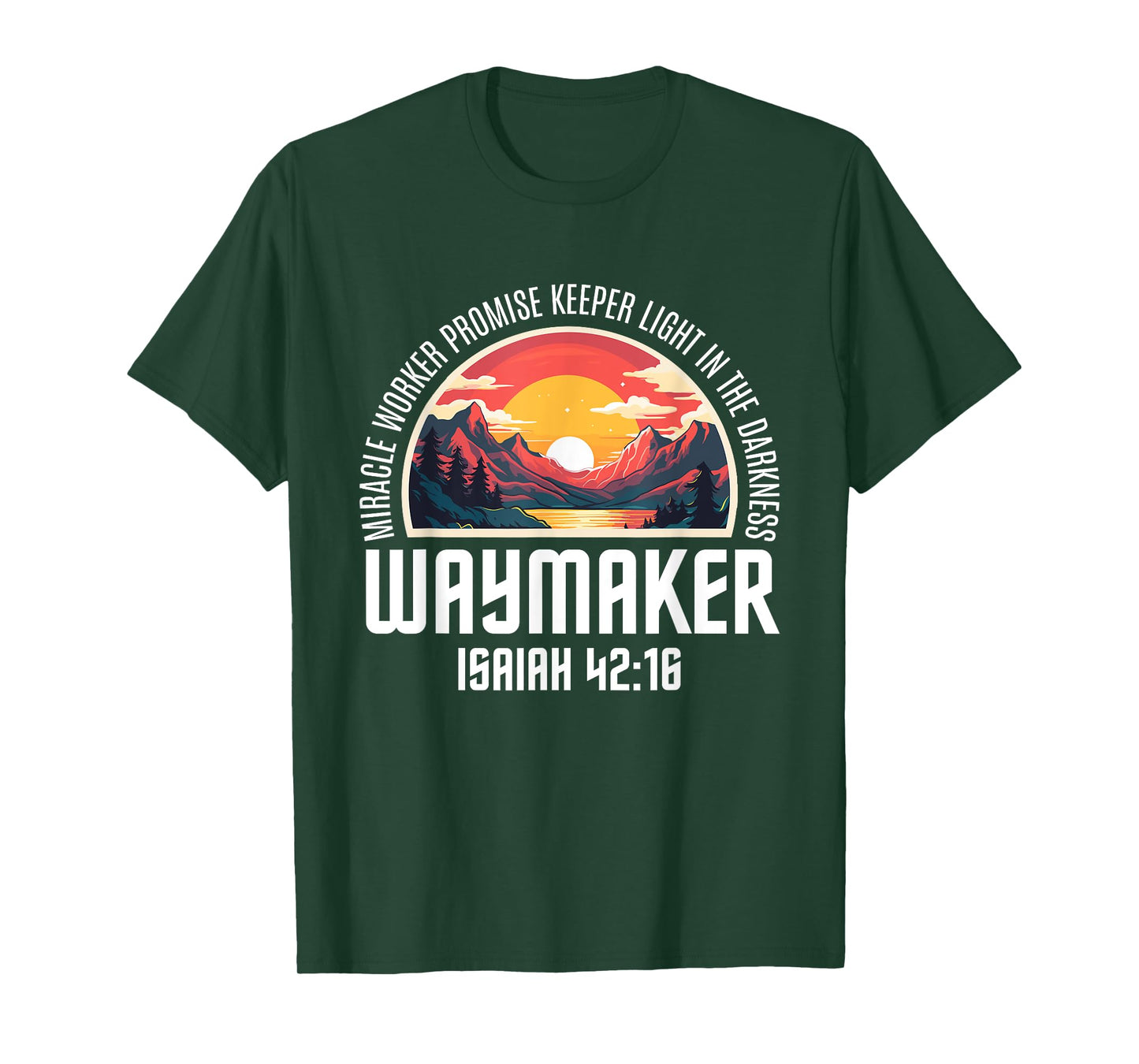 Waymaker Miracle Worker Promise Keeper Christian Bible Verse T-Shirt