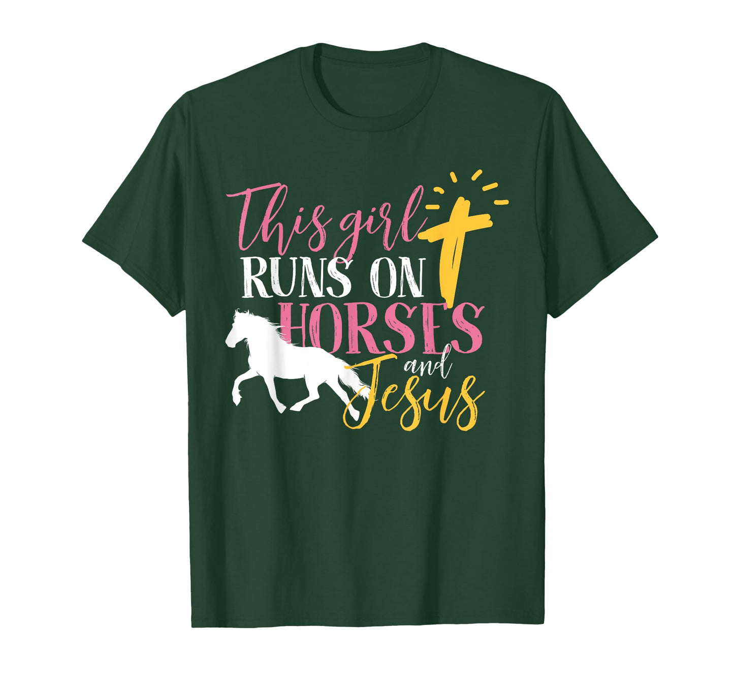 This Girl Runs On Horses And Jesus T-Shirt