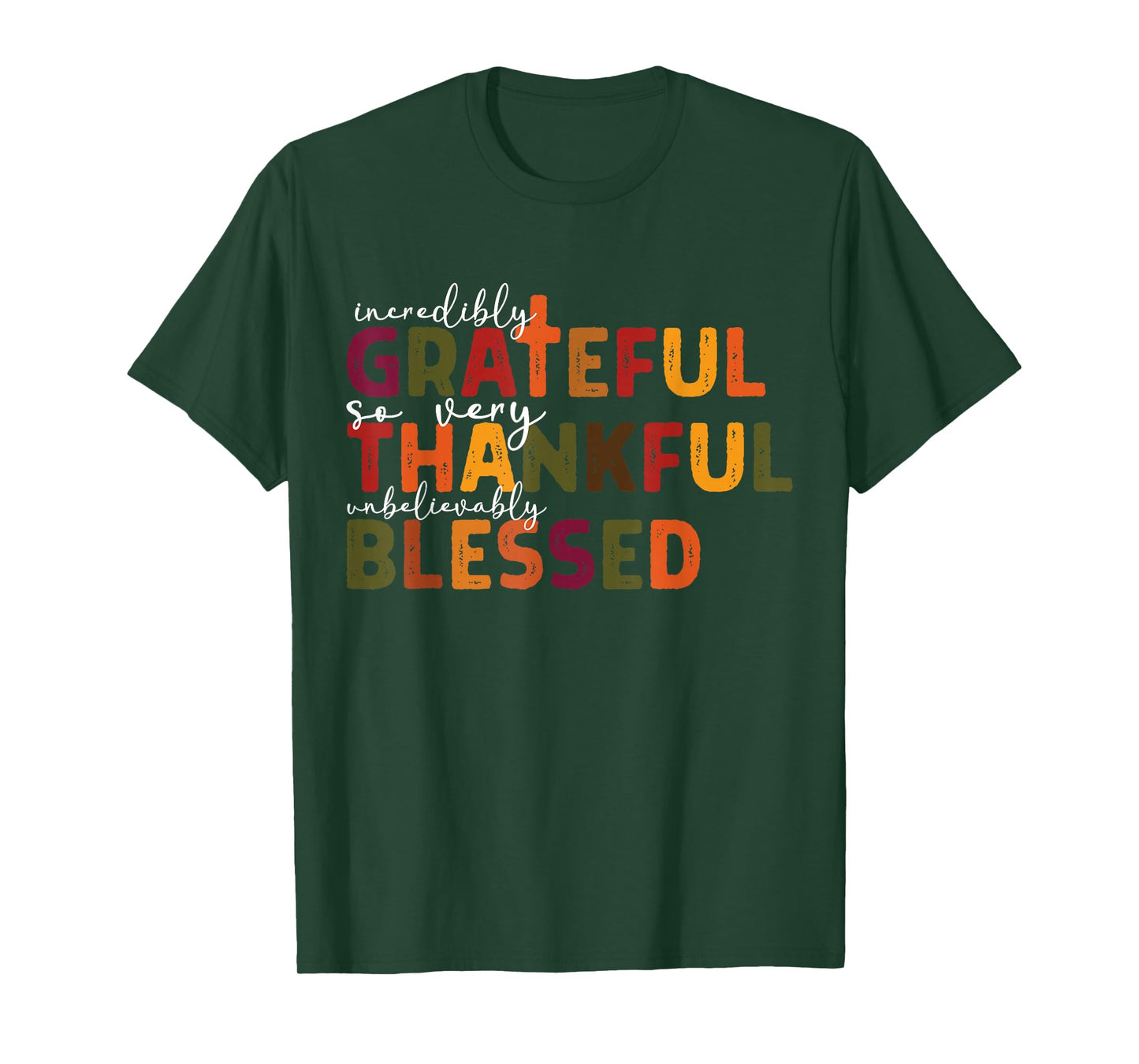 Thankful Grateful Blessed Christian Religious Thanksgiving T-Shirt