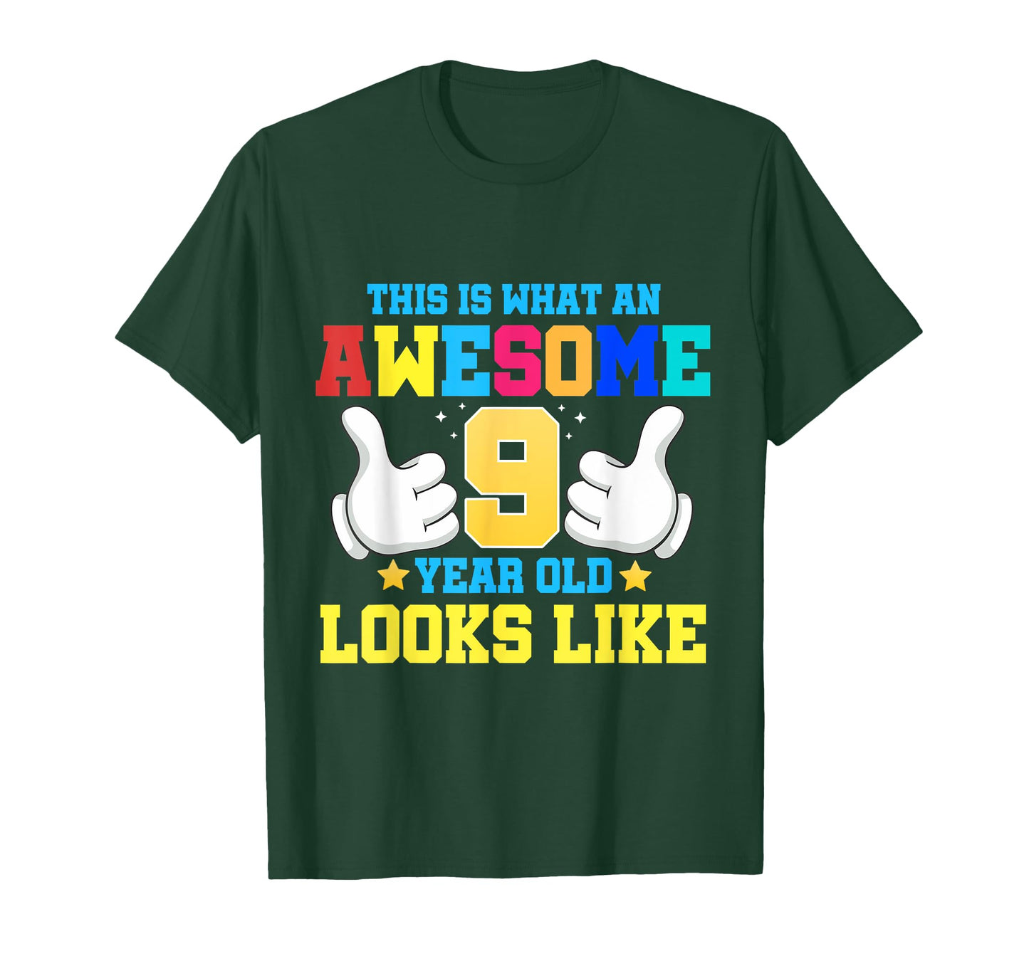 This is what an awesome 9 year old looks like 9th birthday T-Shirt