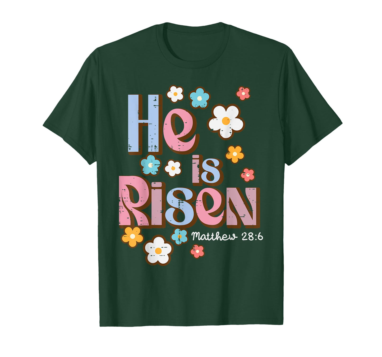 Easter Jesus He Is Risen Christian Faith Girls Kids Women T-Shirt