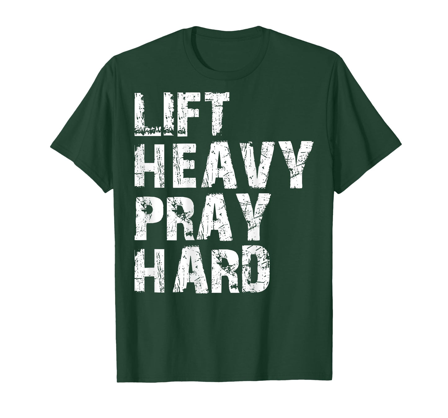 Lift Heavy Pray Hard, Gym Christian Gift For Christian T-Shirt, Small, Black
