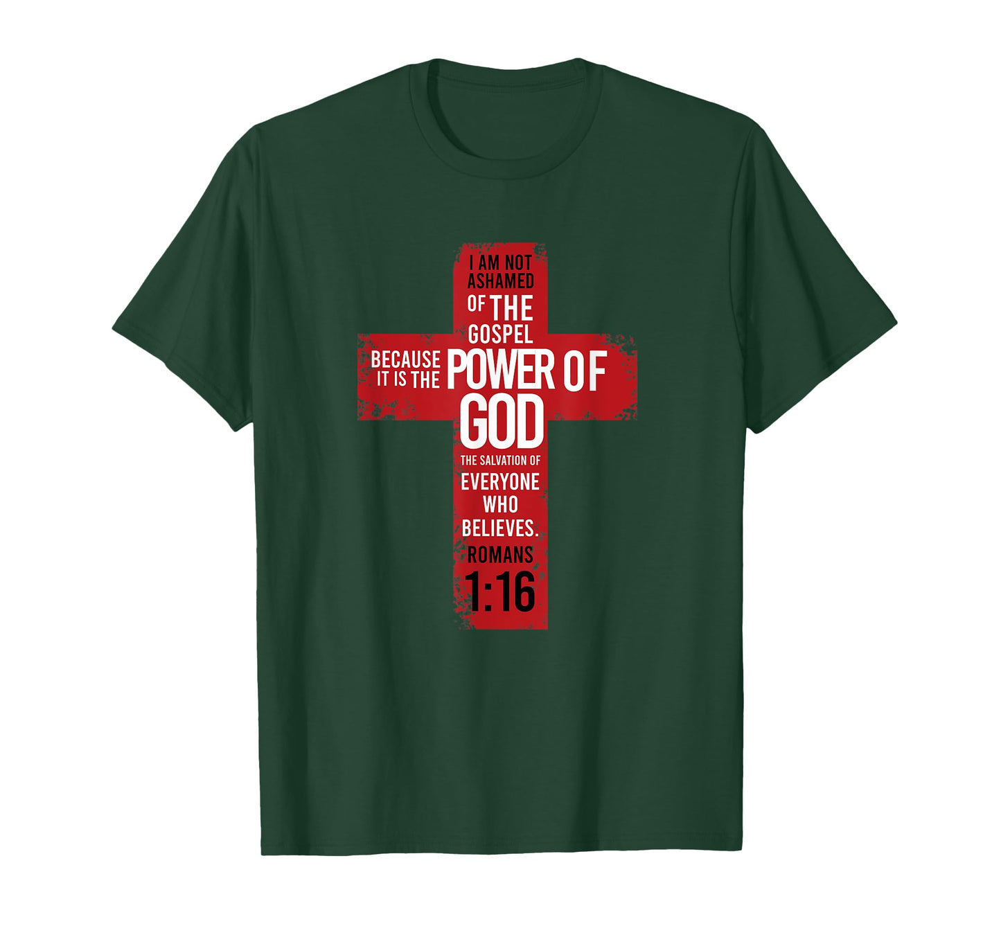 Romans 1:16 Bible Verse Religion Jesus Cross Christian Gift T-Shirt