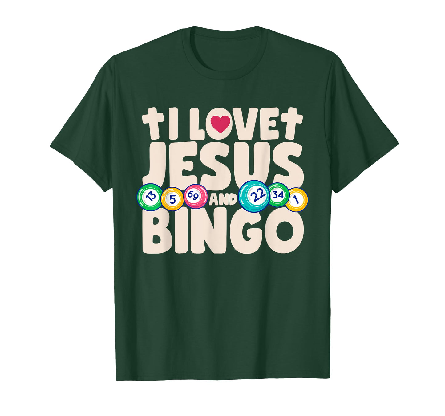I Love Jesus And Bingo Christian Cross Board Games Gift T-Shirt