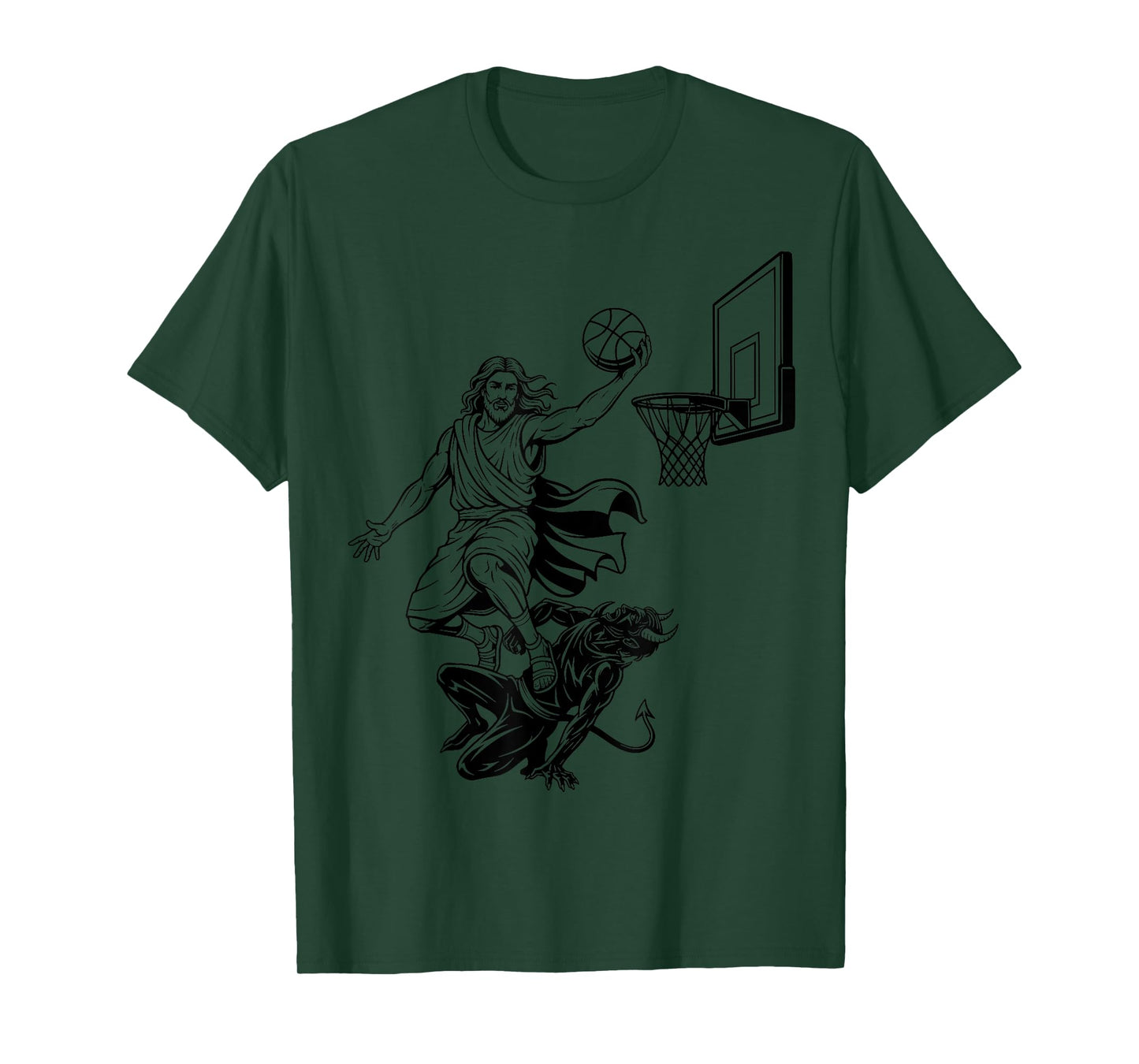 Jesus Dunking Funny Christian Religious SPRITUAL Basketball T-Shirt
