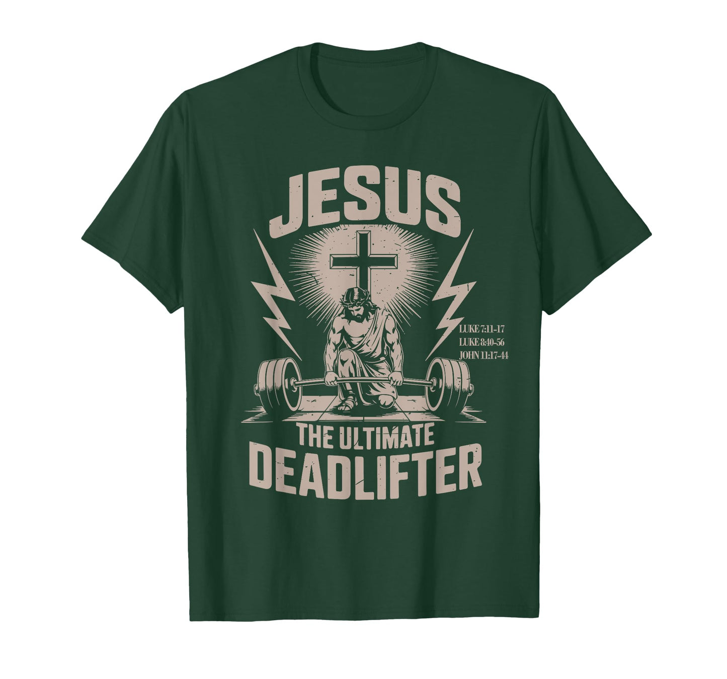 Jesus The Ultimate Deadlifter Muscle Kid Funny Christian Gym T-Shirt