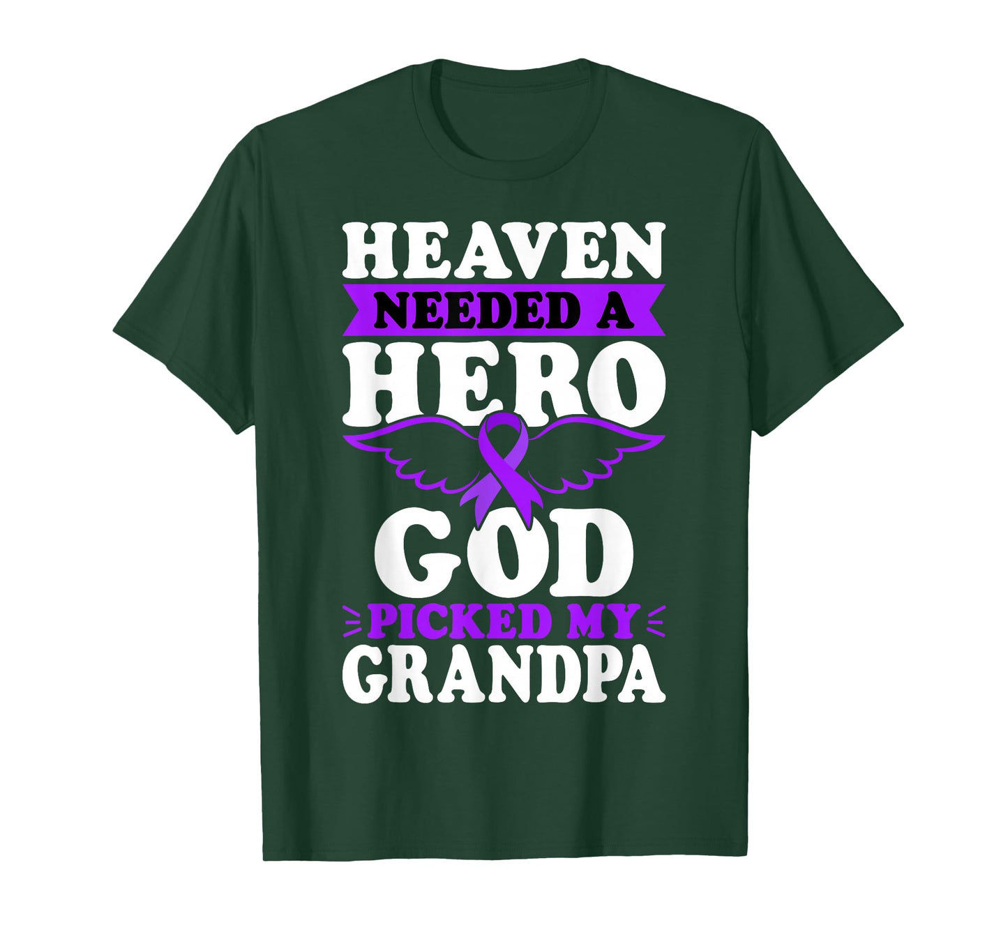 in Memory of Grandpa Pancreatic Cancer Purple Ribbon T-Shirt