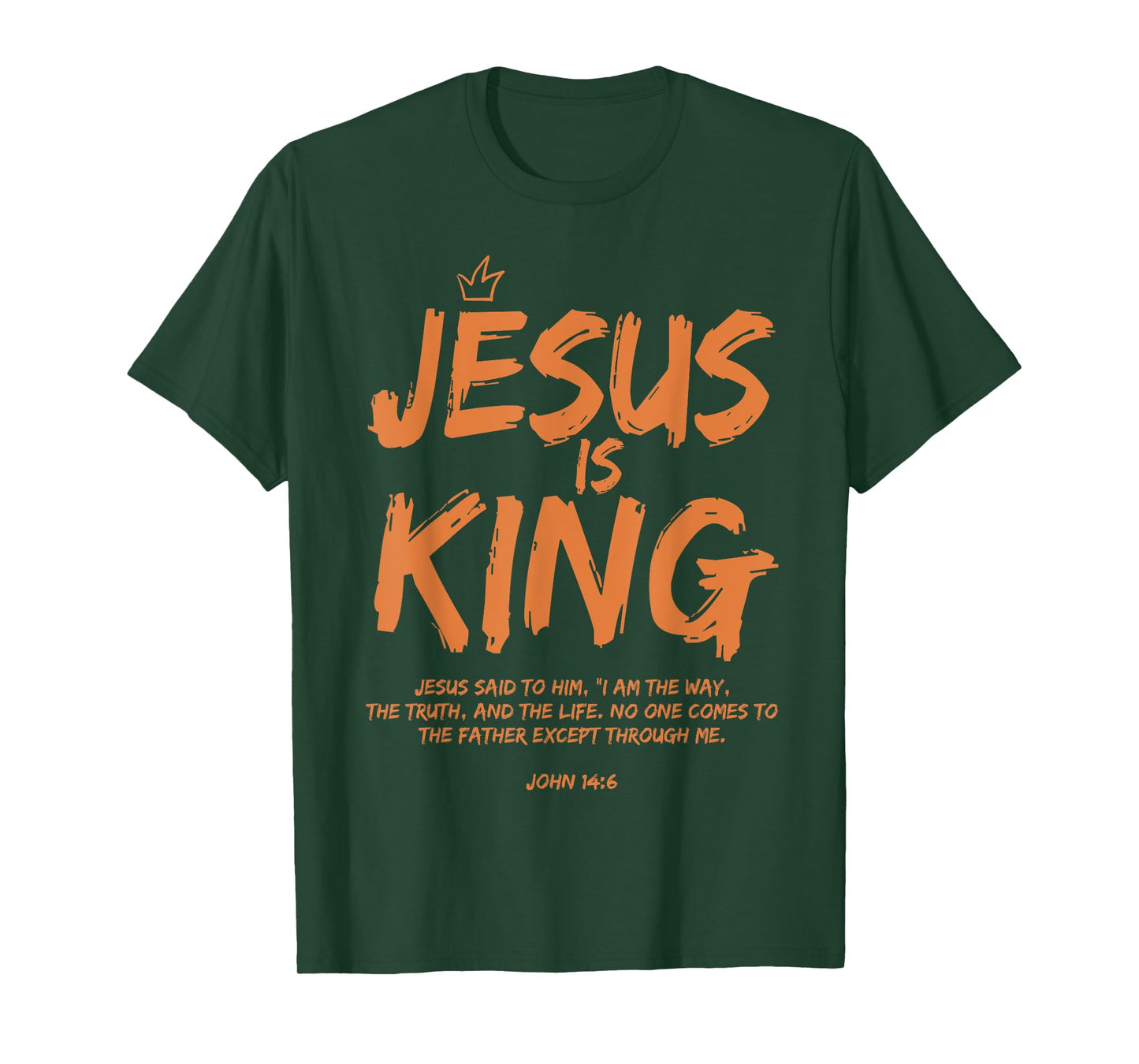 Jesus Is King Christian Cross God Faith Bible Religious T-Shirt