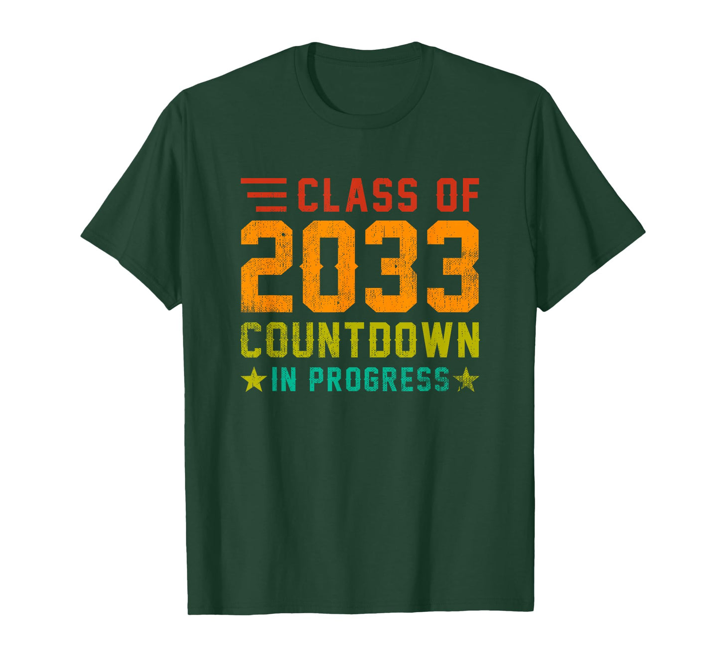 Class Of 2033 Countdown in Progress Retro Funny First Day T-Shirt