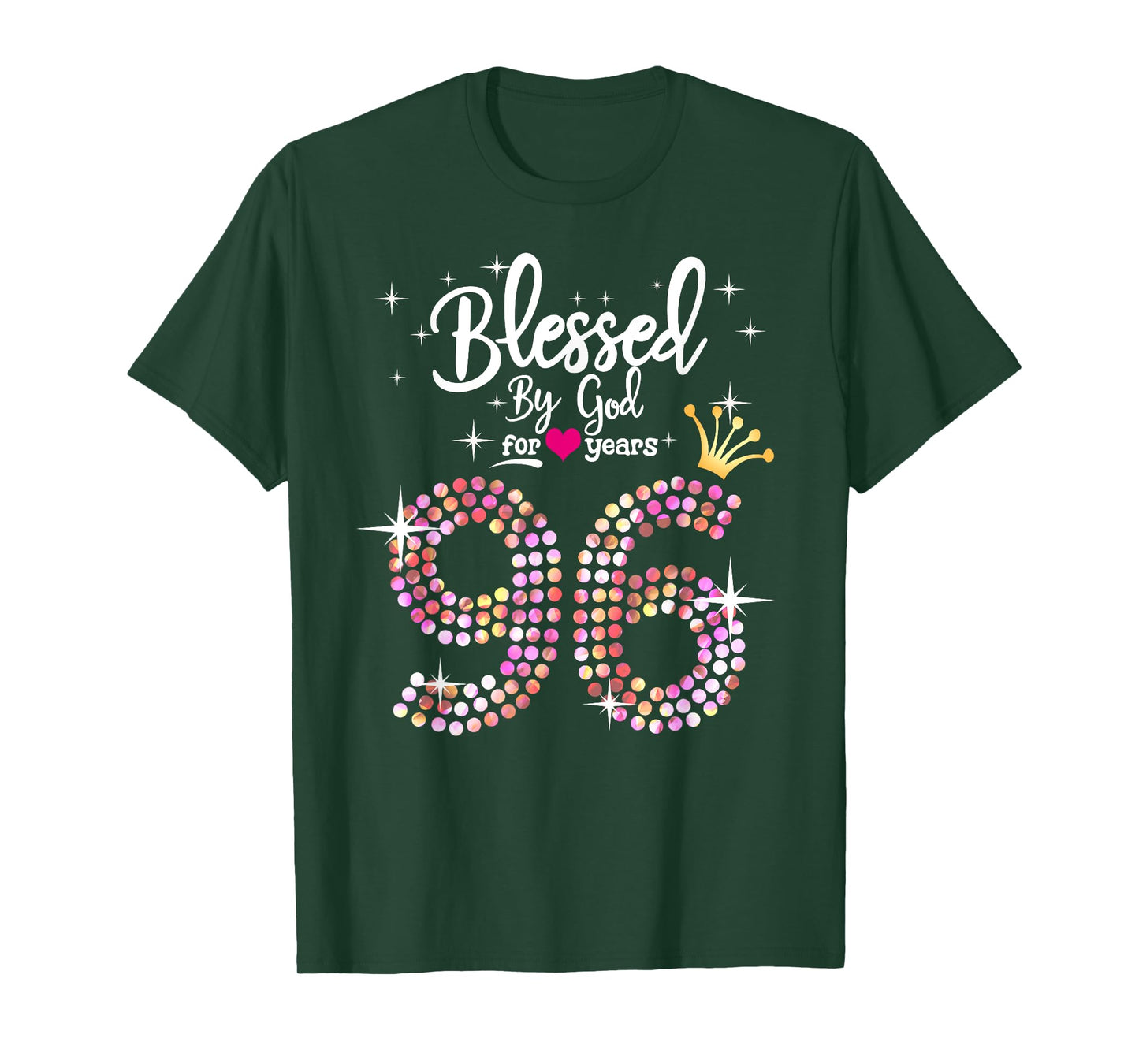 Womens Blessed by God for 96 Years 96th Birthday Anniversary T-Shirt