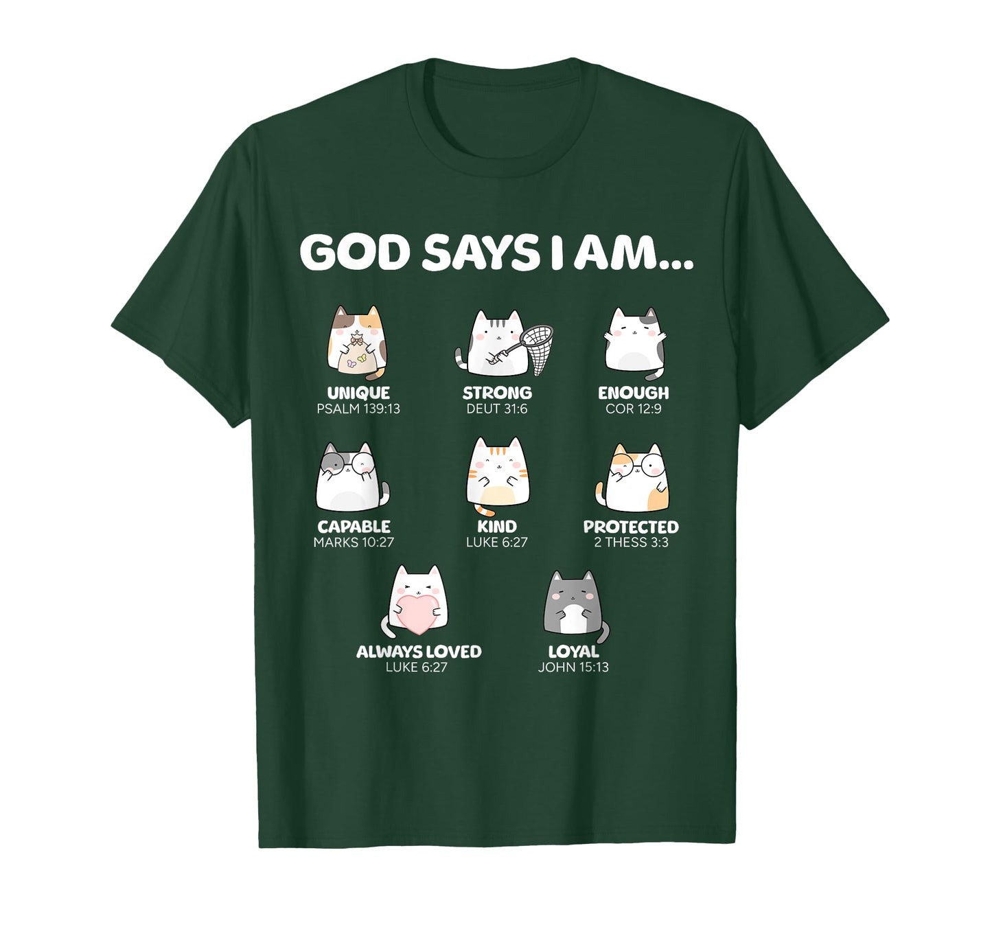 God Says I Am Christian Toddler Kids Cats T-Shirt