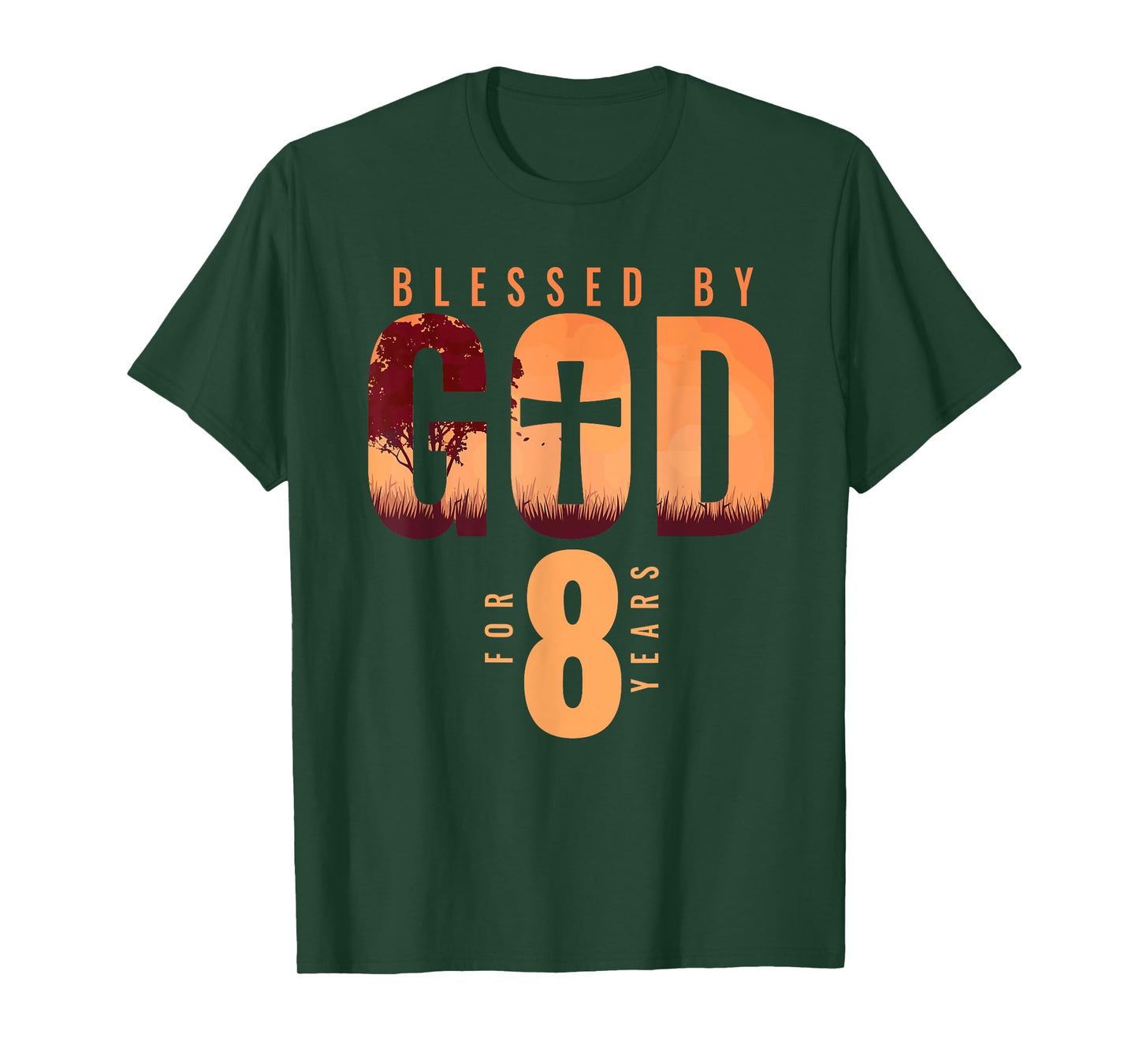 Blessed By God For 8 Years 8th Birthday Religious Theme T-Shirt