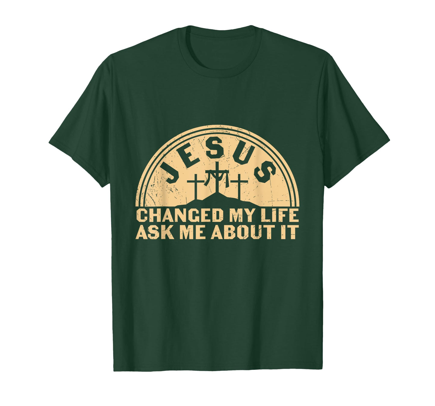 Retro Jesus Changed My Life Ask Me About It Christian Faith T-Shirt
